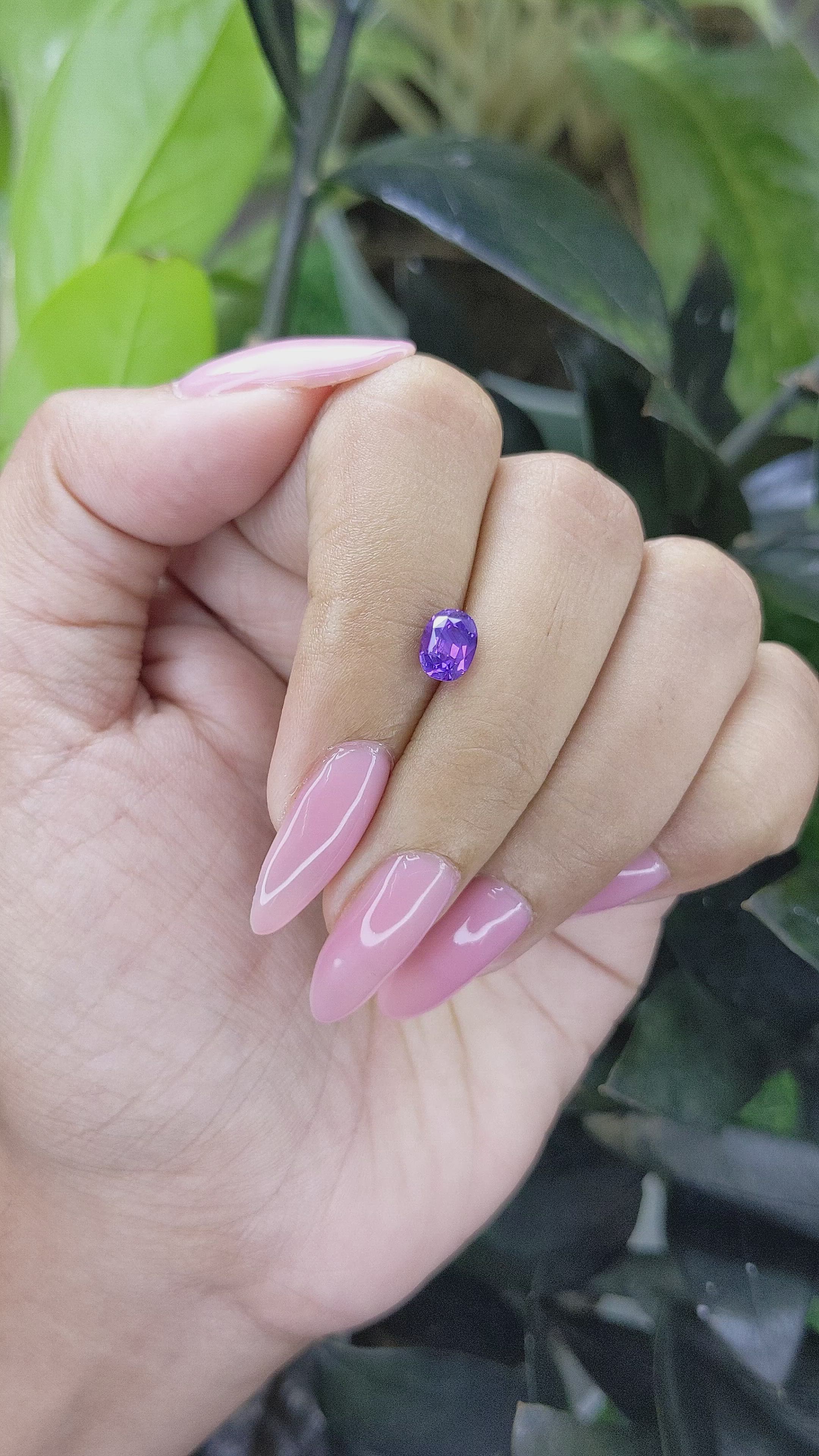 1.21 Ct. Bluish Purple Sapphire from Tanzania Size Video