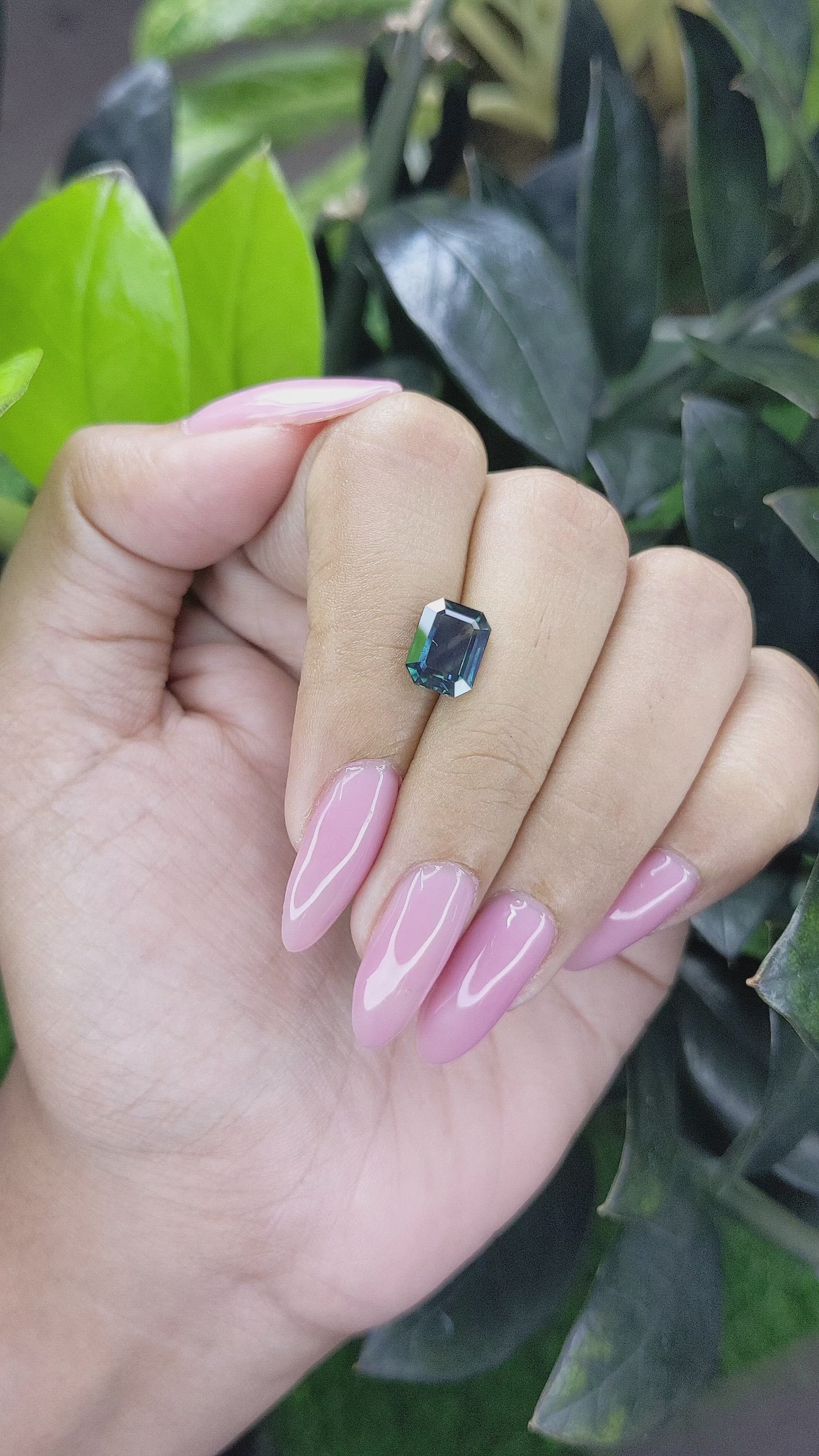 2.58 Ct. Bluish Green Sapphire from Tanzania Size Video