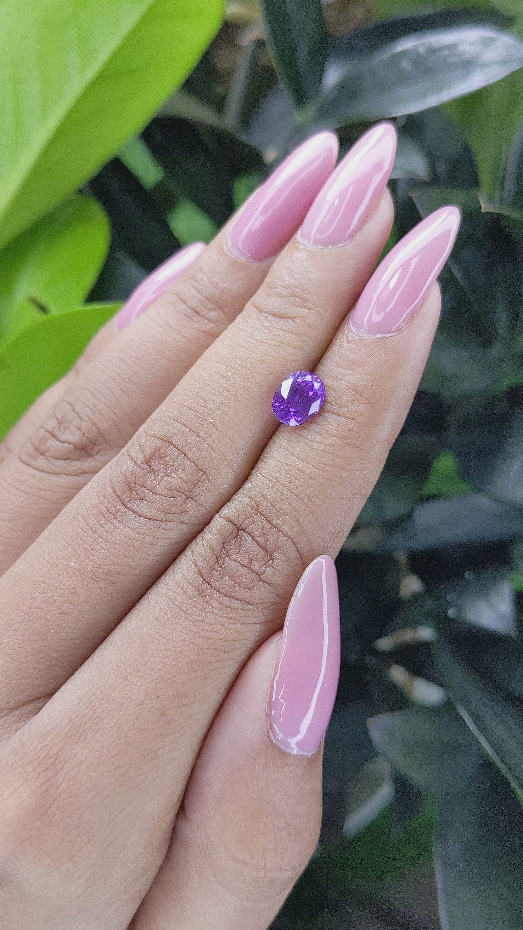1.83 Ct. Purple Sapphire from Tanzania Size Video