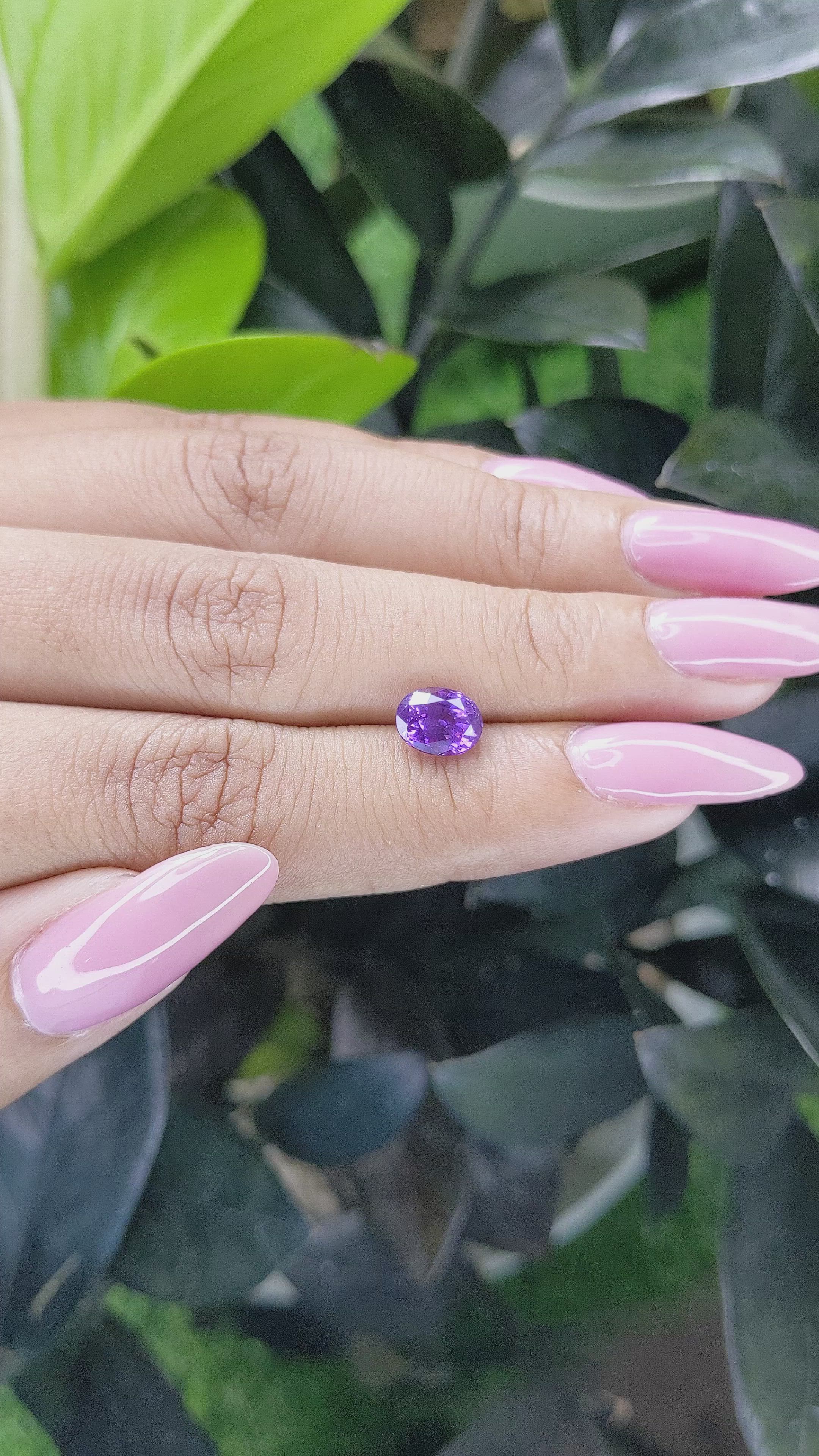 1.83 Ct. Purple Sapphire from Tanzania Size Video