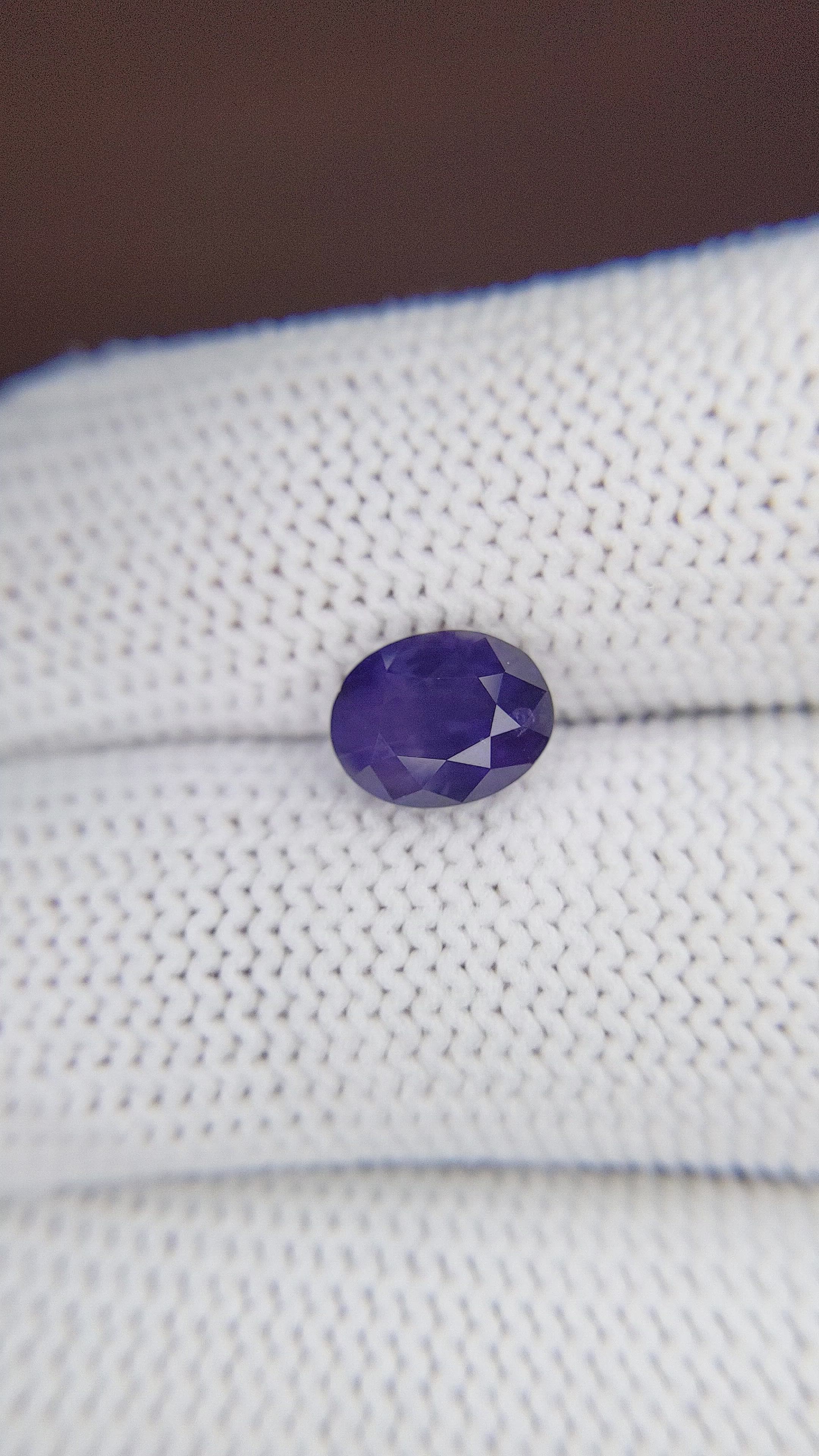 2.38 Ct. Bluish Purple Sapphire from Tanzania Size Video