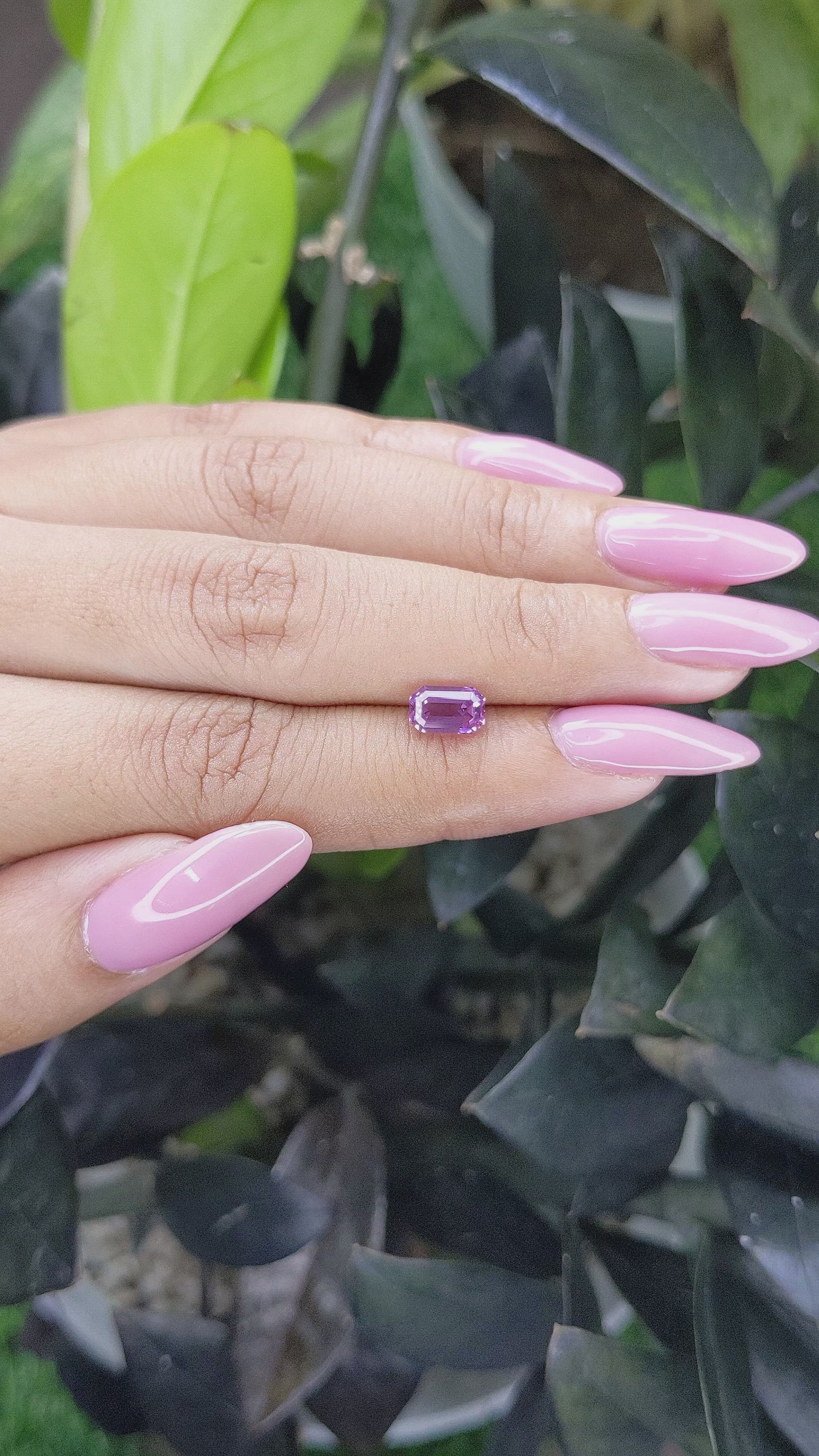 1.50 Ct. Purple Sapphire from Tanzania Size Video