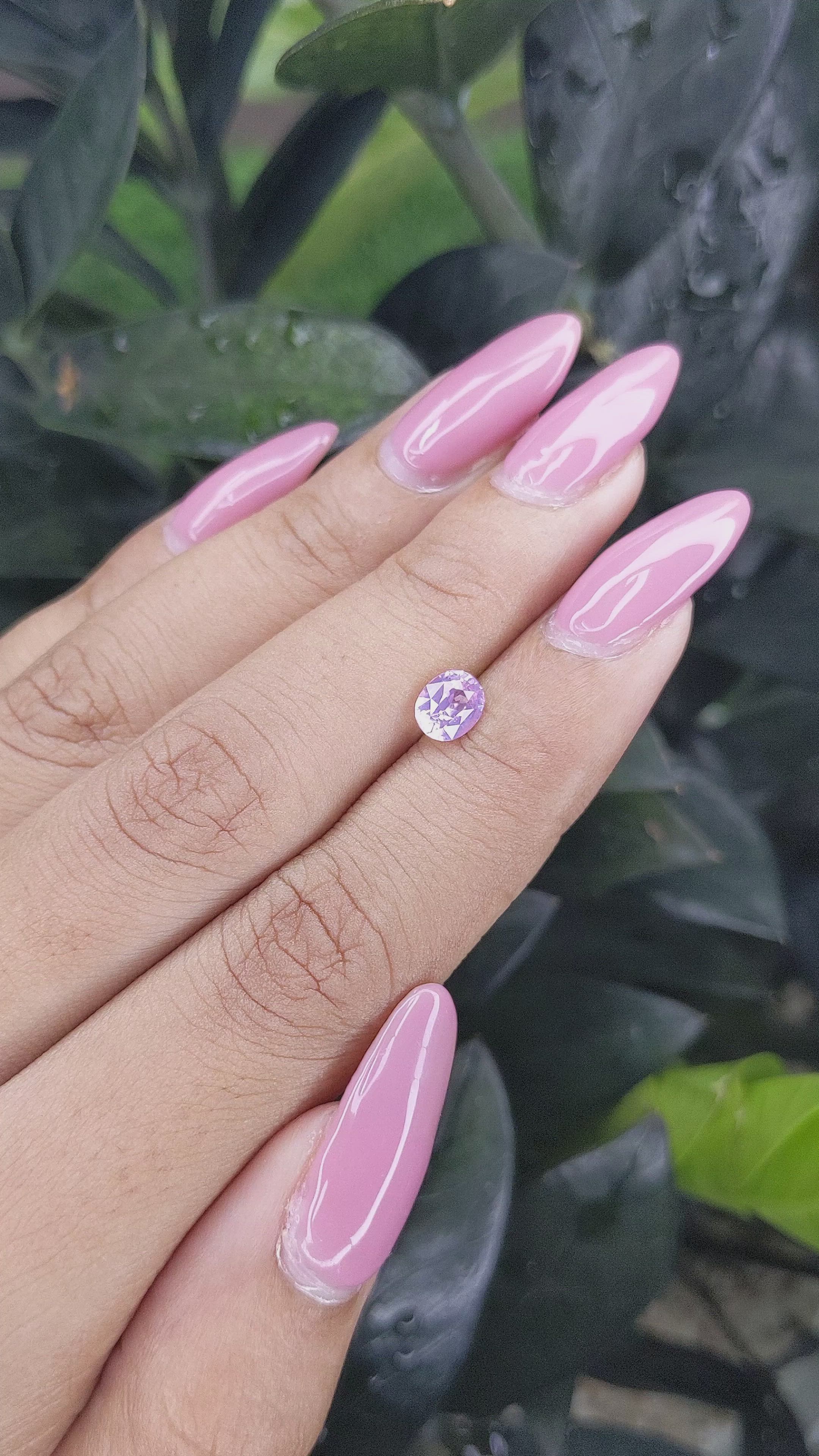 1.01 Ct. Purplish Pink Sapphire from Ceylon (Sri Lanka) Size Video