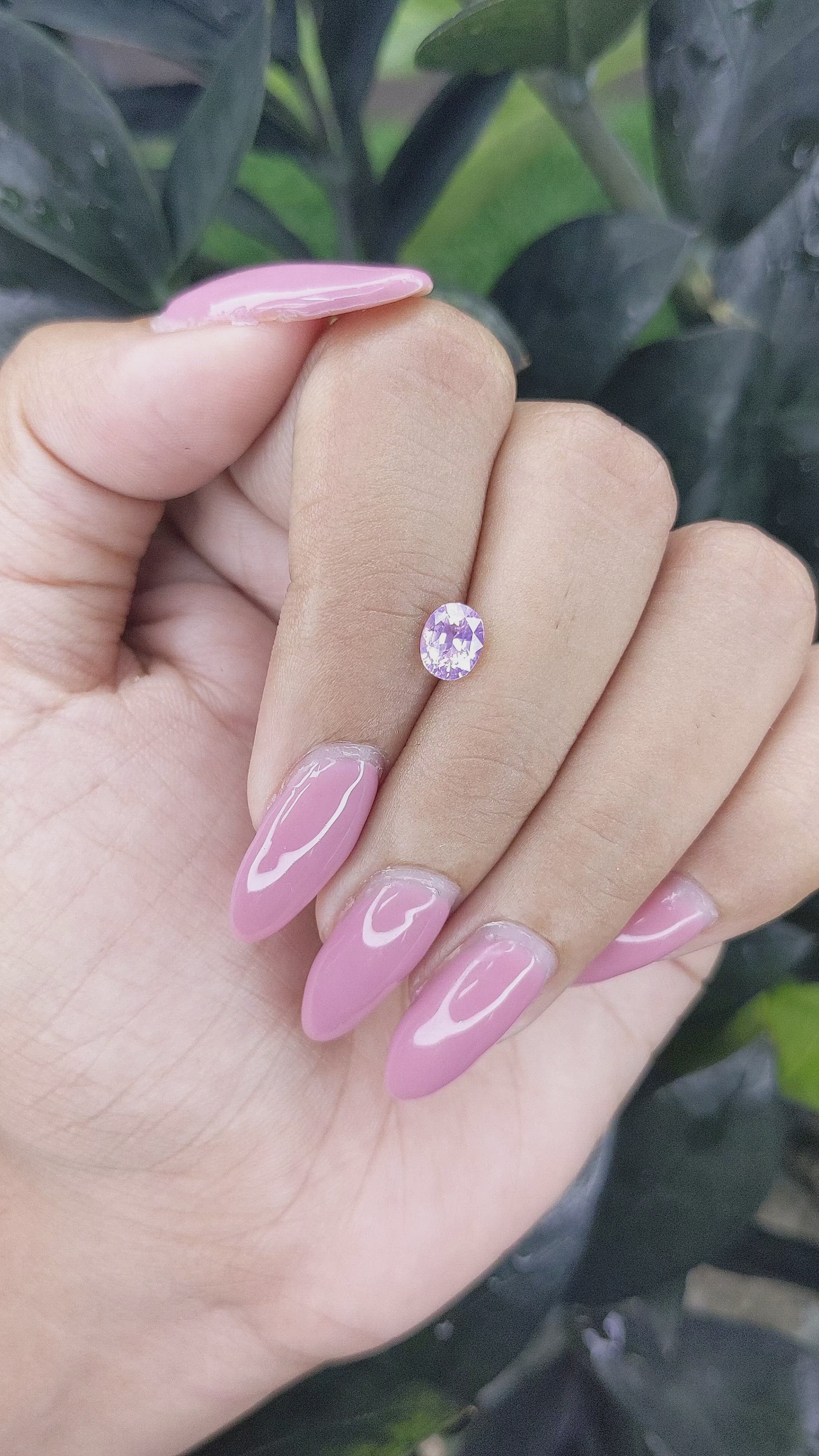 1.01 Ct. Purplish Pink Sapphire from Ceylon (Sri Lanka) Size Video