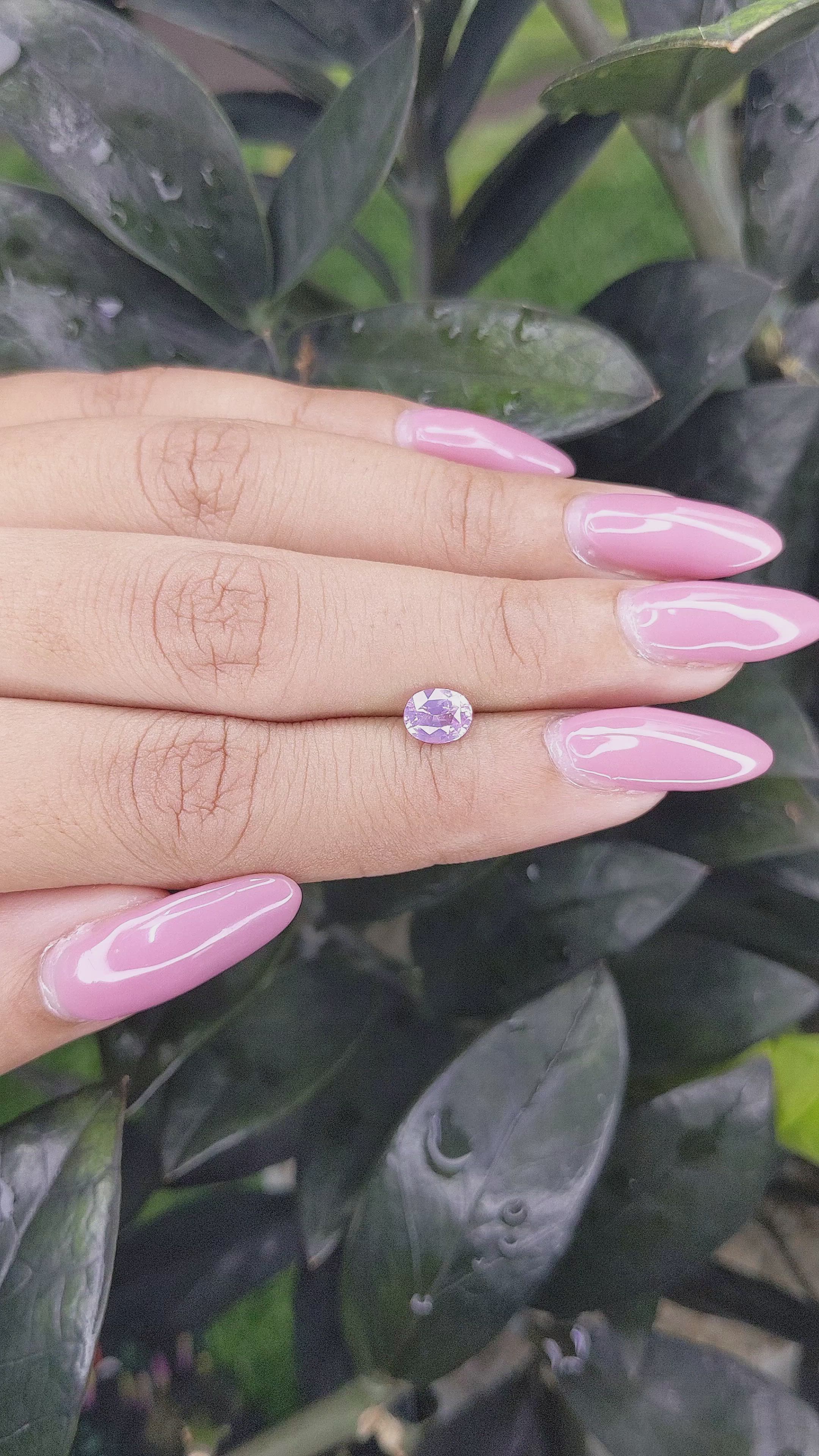 1.01 Ct. Purplish Pink Sapphire from Ceylon (Sri Lanka) Size Video