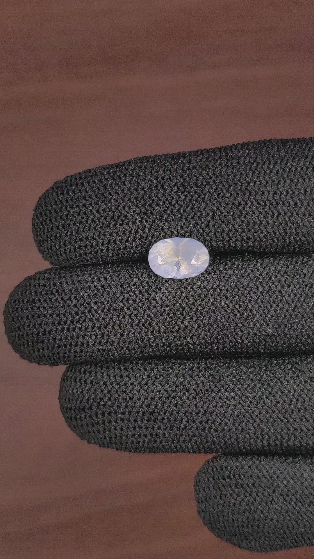 3.10 Ct. White Sapphire from Ceylon (Sri Lanka) Size Video