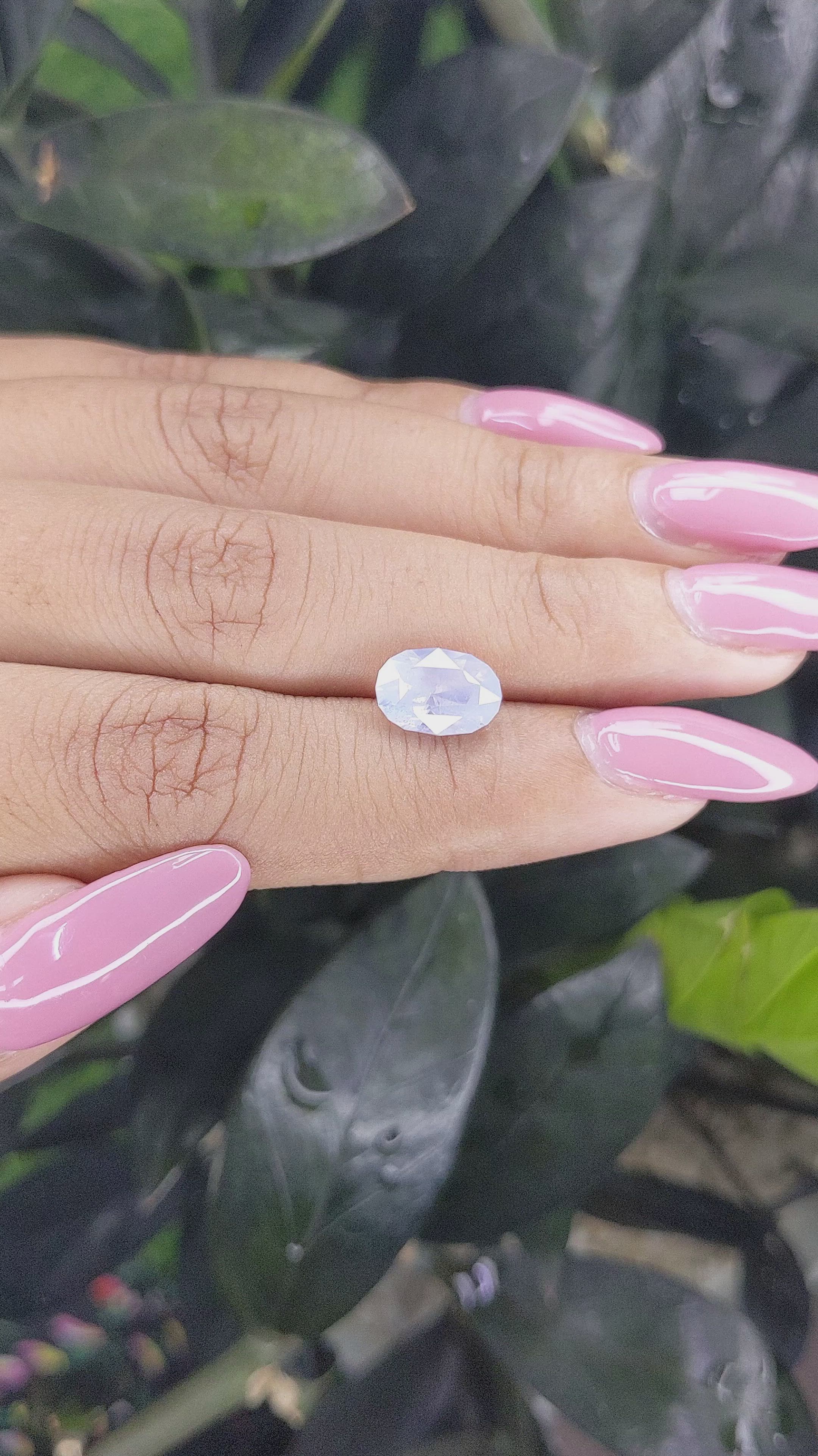 3.10 Ct. White Sapphire from Ceylon (Sri Lanka) Size Video