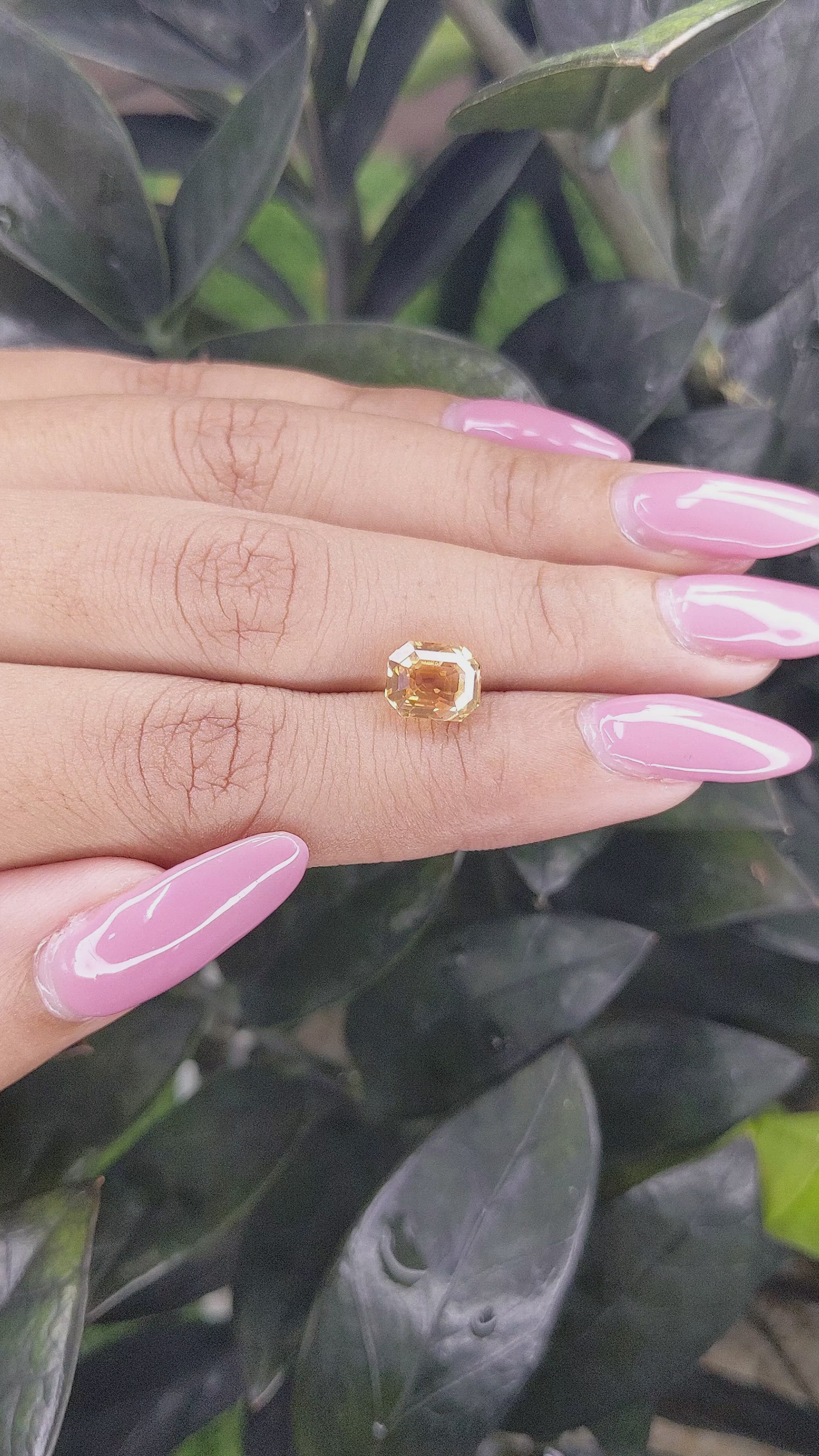 3.04 Ct. Peach Sapphire from Ceylon (Sri Lanka) Size Video