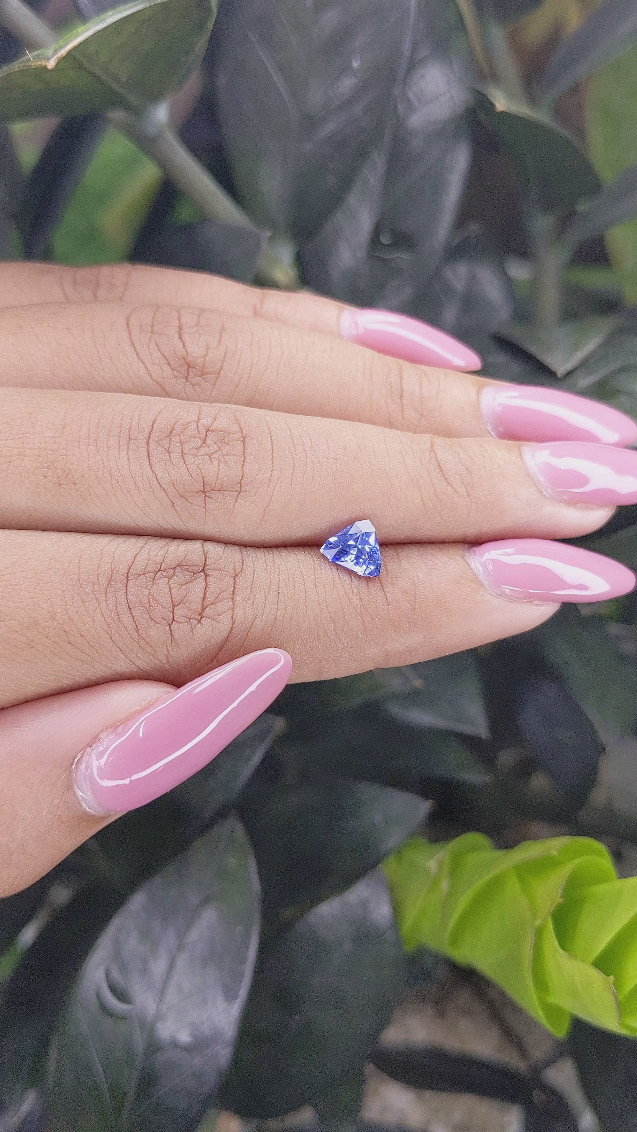 1.04 Ct. Blue Sapphire from Ceylon (Sri Lanka) Size Video