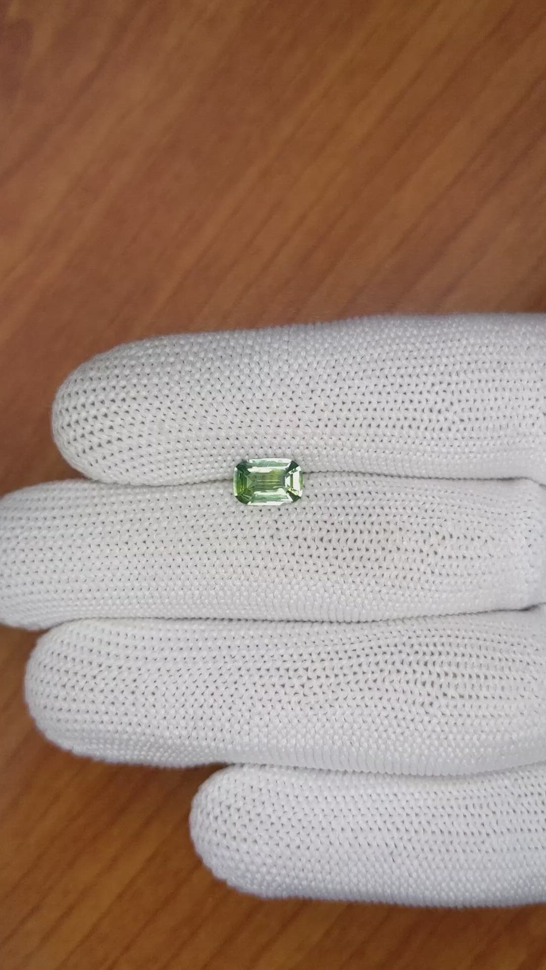 1.09 Ct. Yellowish Green Sapphire from Madagascar Size Video