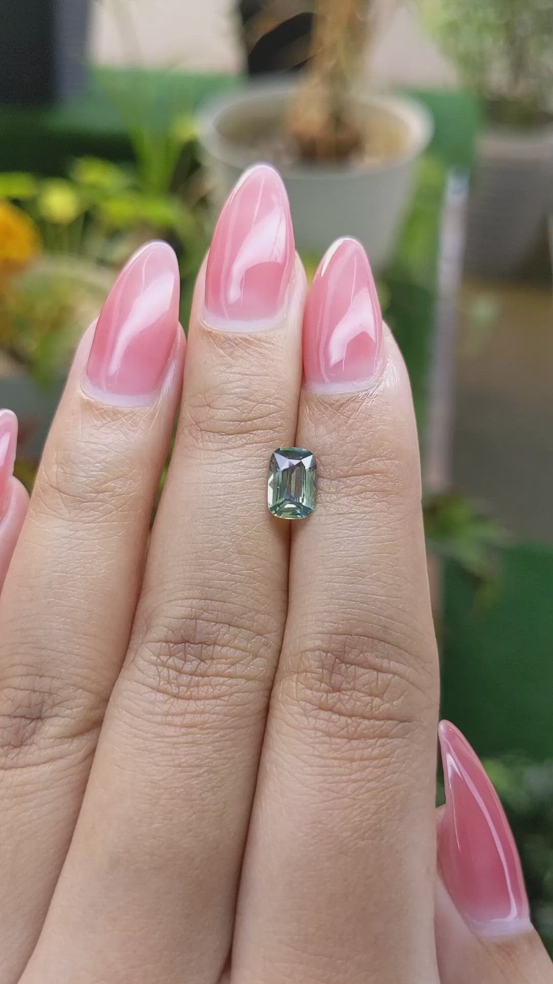 1.09 Ct. Yellowish Green Sapphire from Madagascar Size Video