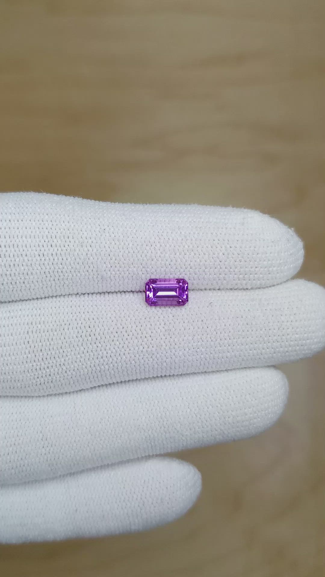 1.33 Ct. Purple Sapphire from Ceylon (Sri Lanka) Size Video