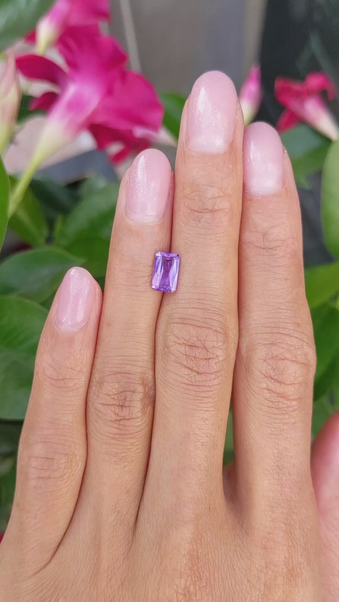 1.37 Ct. Purple Sapphire from Ceylon (Sri Lanka) Size Video