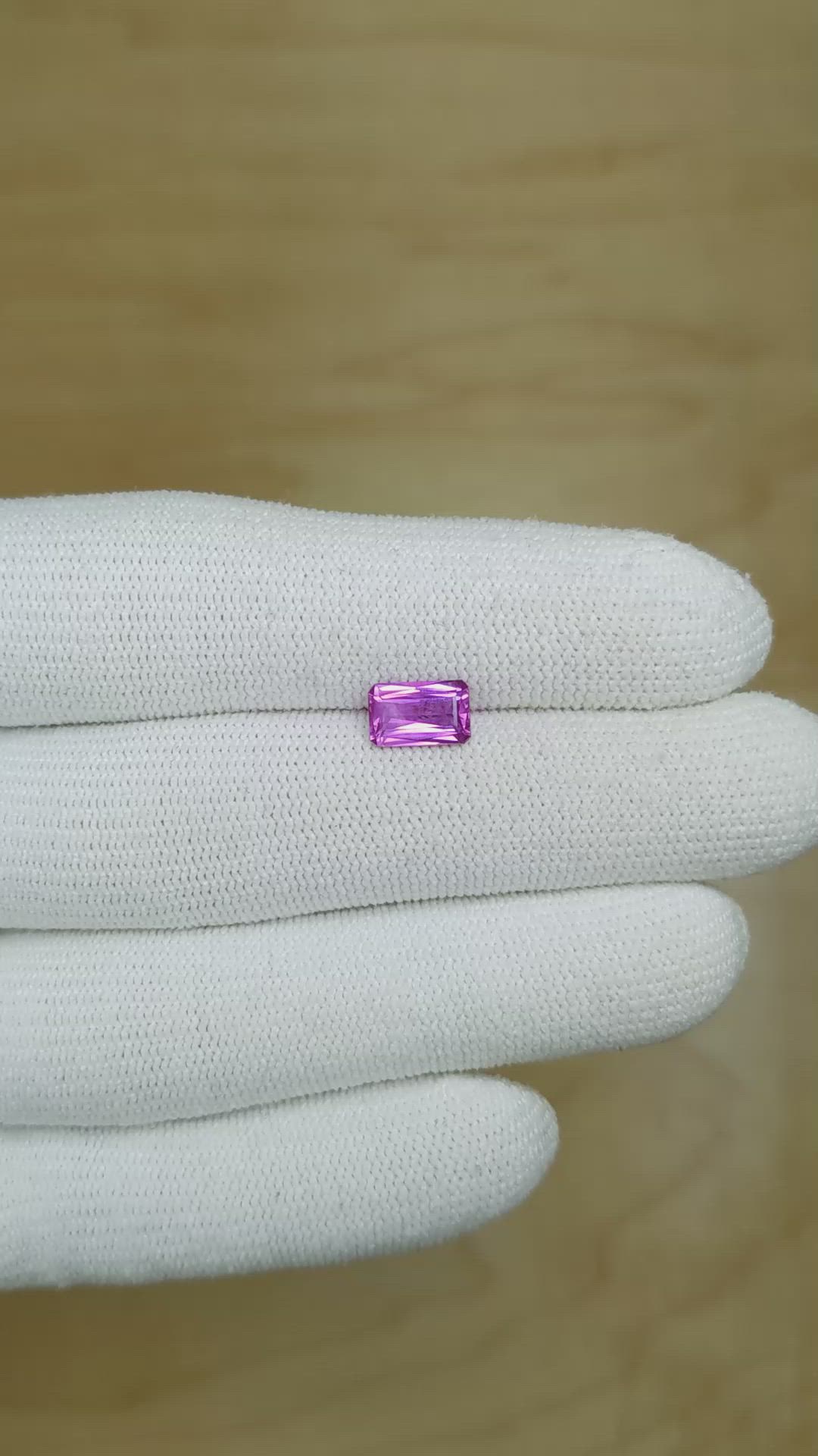 1.37 Ct. Purple Sapphire from Ceylon (Sri Lanka) Size Video