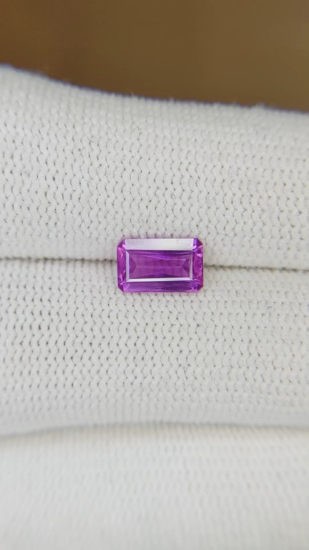 1.37 Ct. Purple Sapphire from Ceylon (Sri Lanka) Size Video
