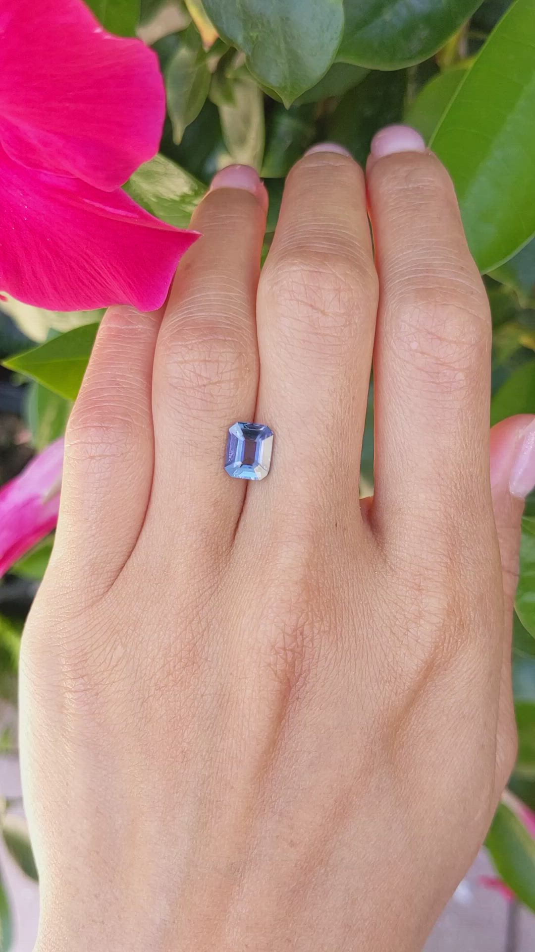 2.04 Ct. Purple Sapphire from Ceylon (Sri Lanka) Size Video