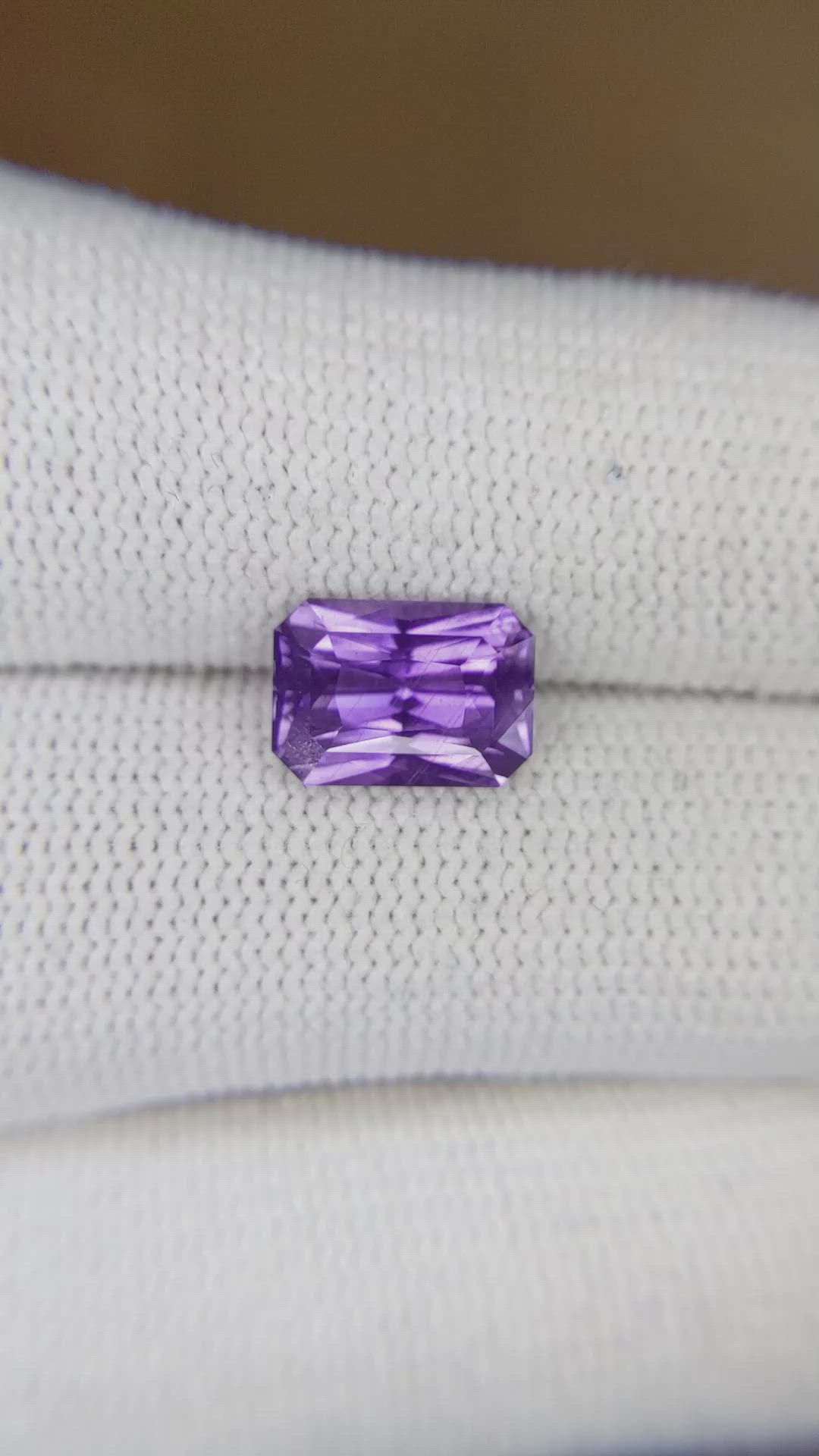2.98 Ct. Purple Sapphire from Ceylon (Sri Lanka) Size Video