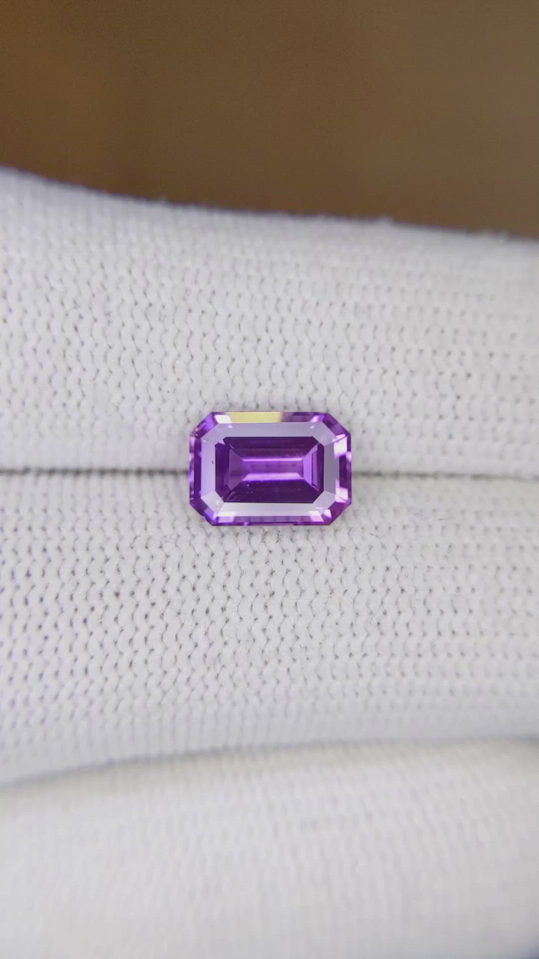 2.54 Ct. Purple Sapphire from Ceylon (Sri Lanka) Size Video