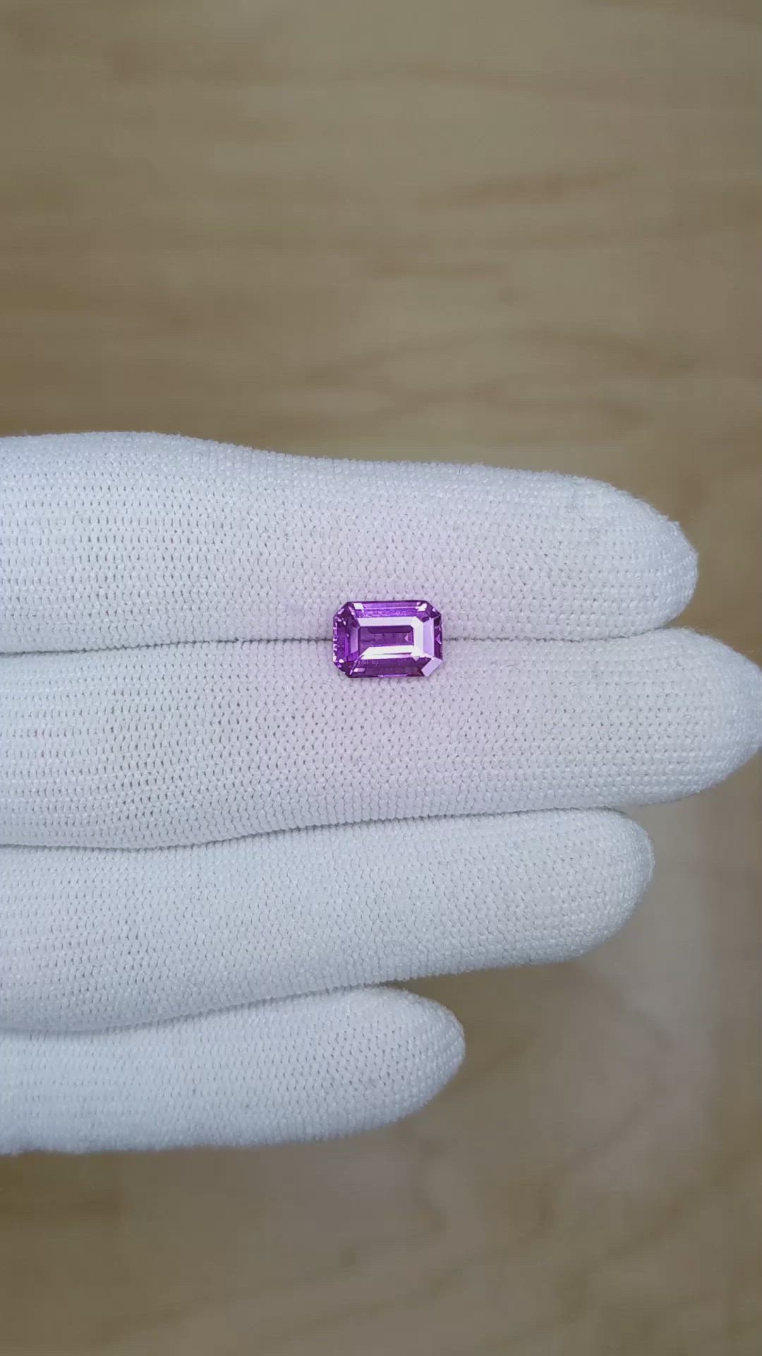 2.54 Ct. Purple Sapphire from Ceylon (Sri Lanka) Size Video