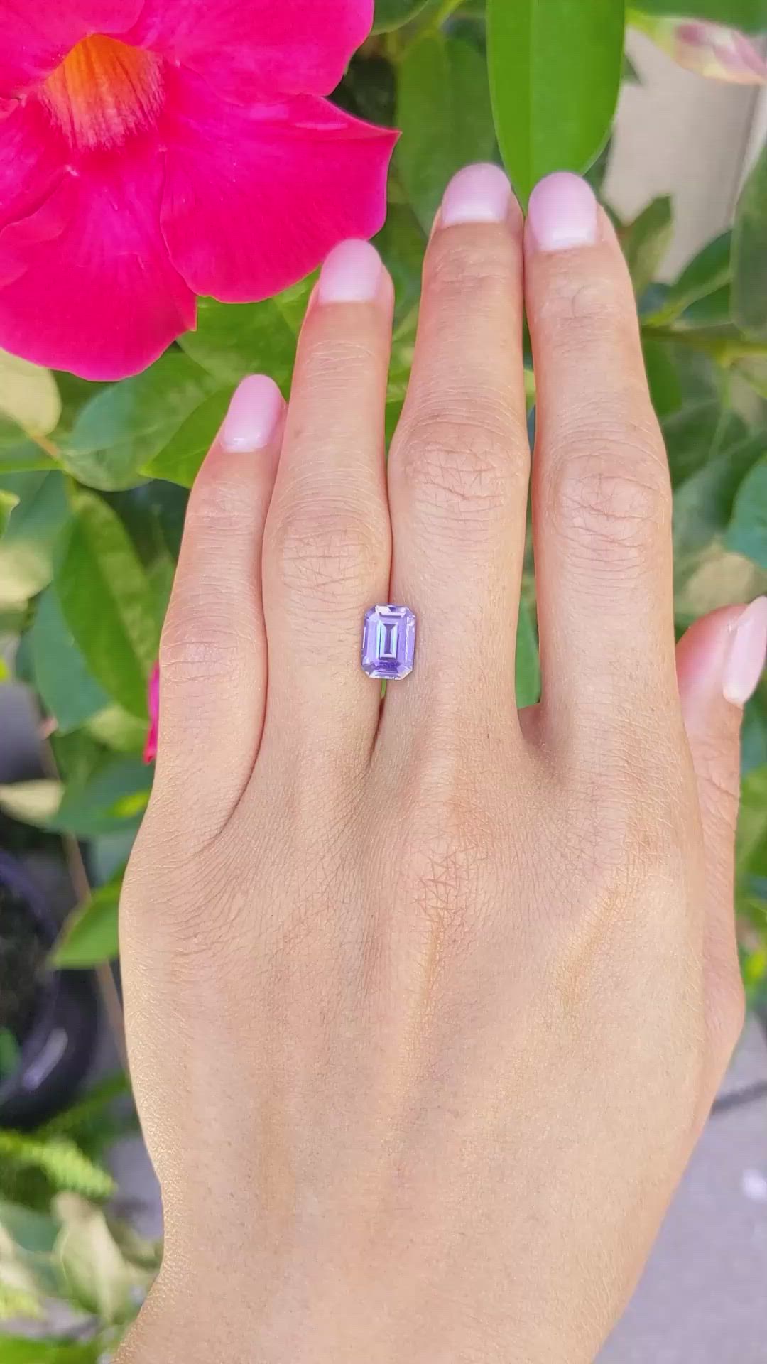 2.54 Ct. Purple Sapphire from Ceylon (Sri Lanka) Size Video