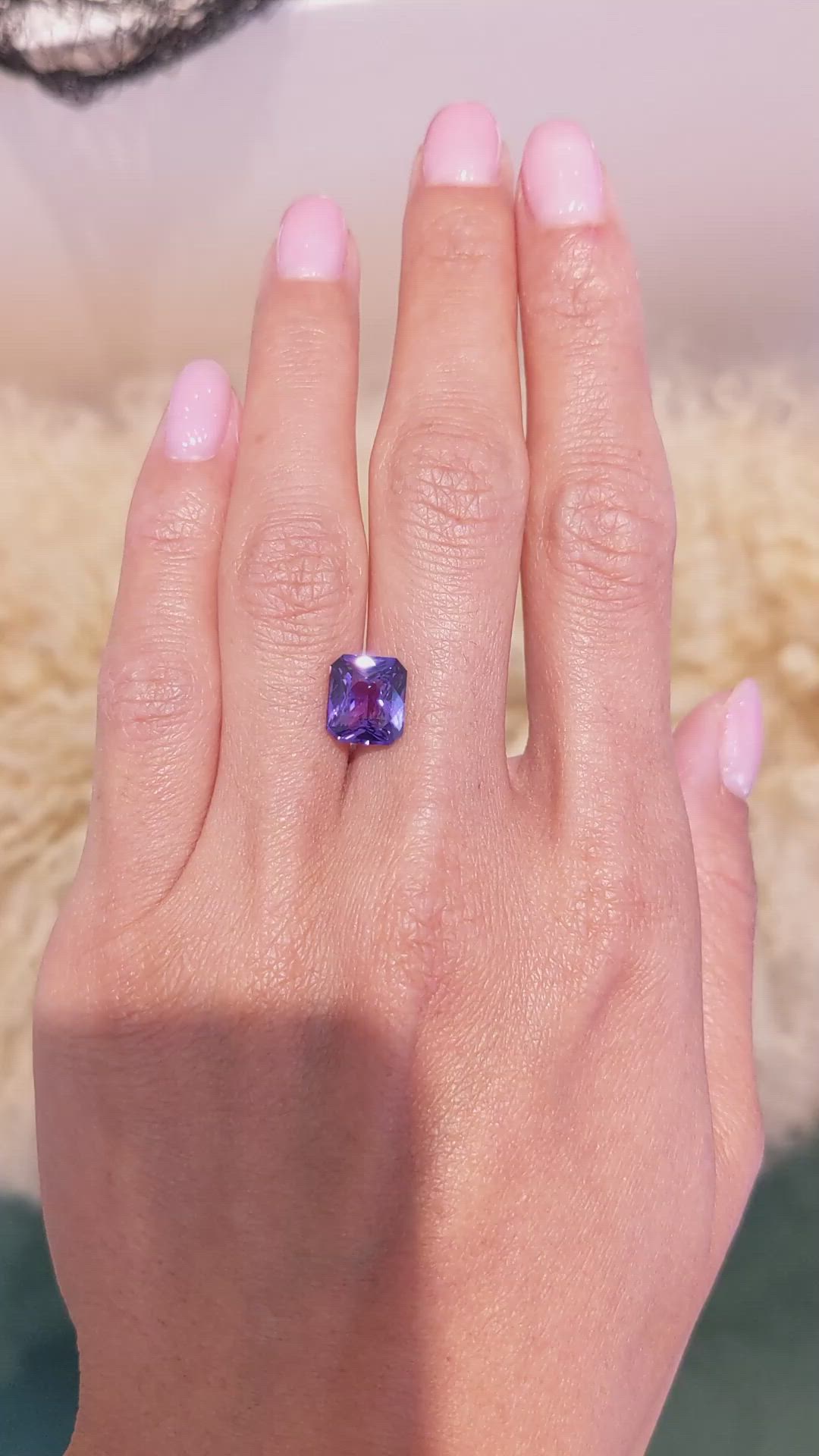 4.08 Ct. Purple Sapphire from Ceylon (Sri Lanka) Size Video