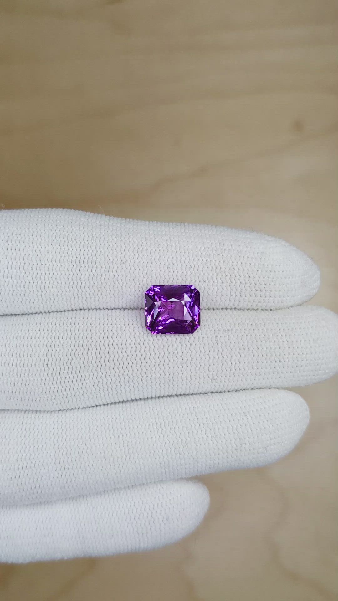 4.08 Ct. Purple Sapphire from Ceylon (Sri Lanka) Size Video