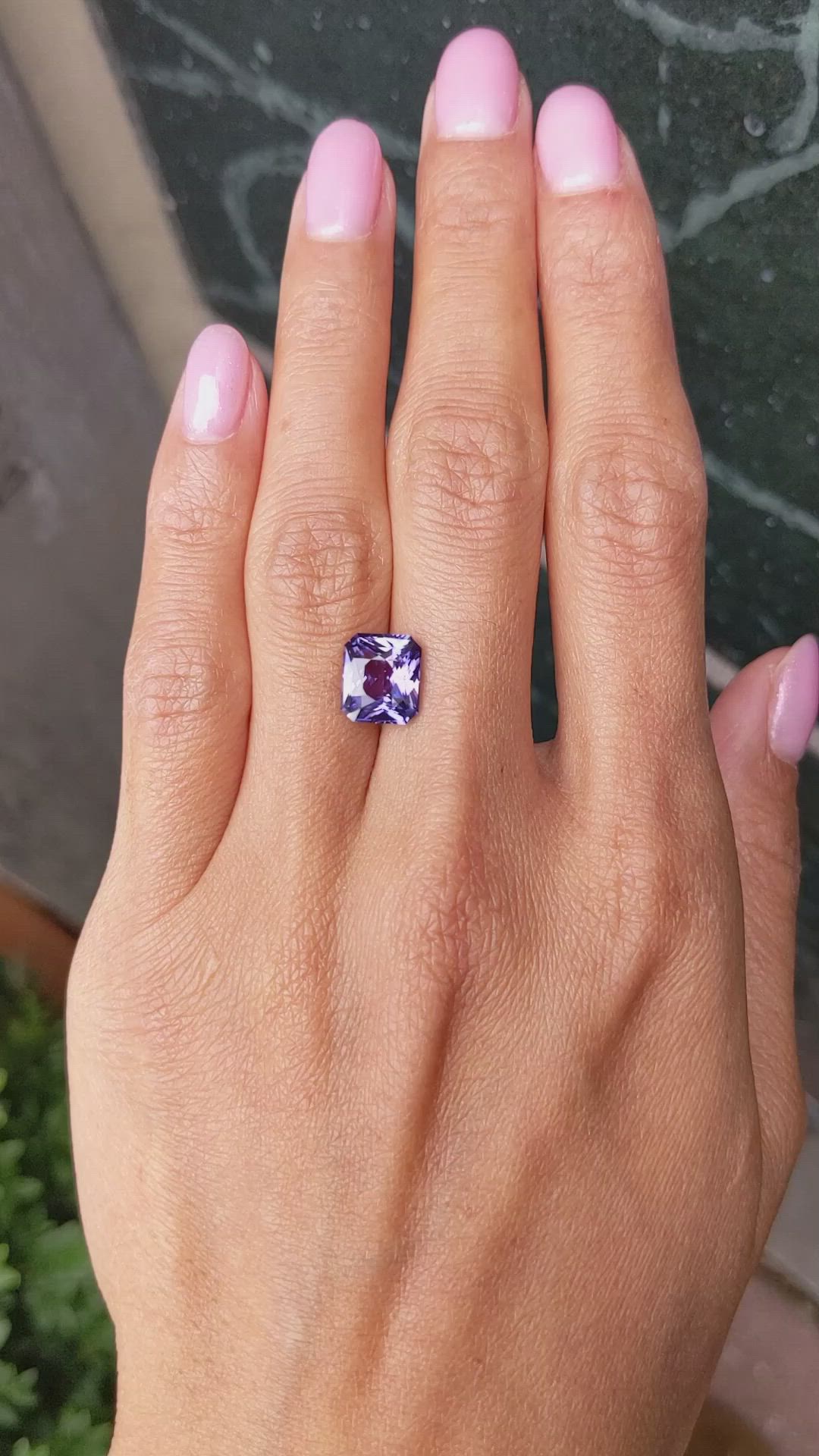 4.08 Ct. Purple Sapphire from Ceylon (Sri Lanka) Size Video