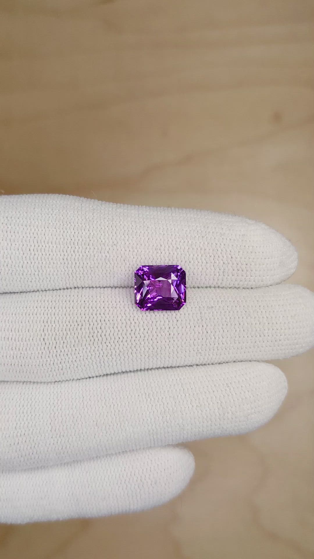 4.08 Ct. Purple Sapphire from Ceylon (Sri Lanka) Size Video