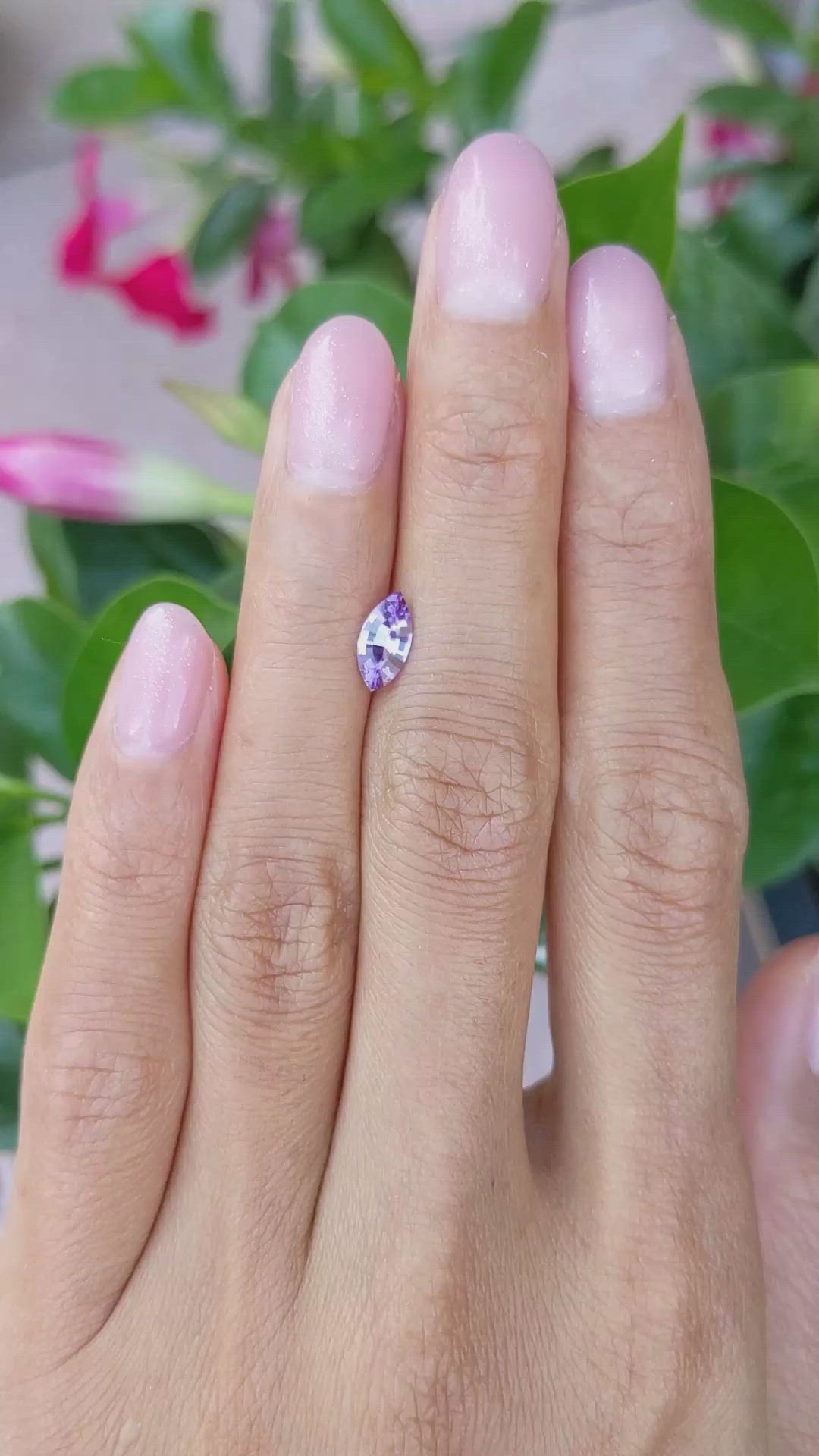 0.68 Ct. Purple Sapphire from Ceylon (Sri Lanka) Size Video
