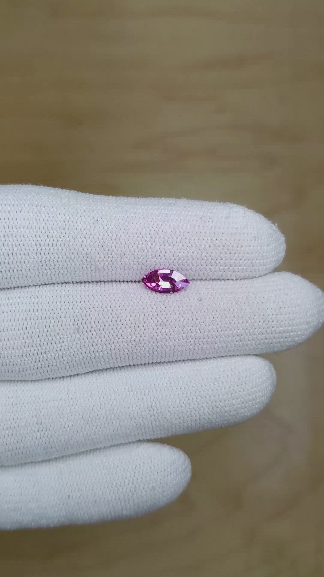 0.68 Ct. Purple Sapphire from Ceylon (Sri Lanka) Size Video