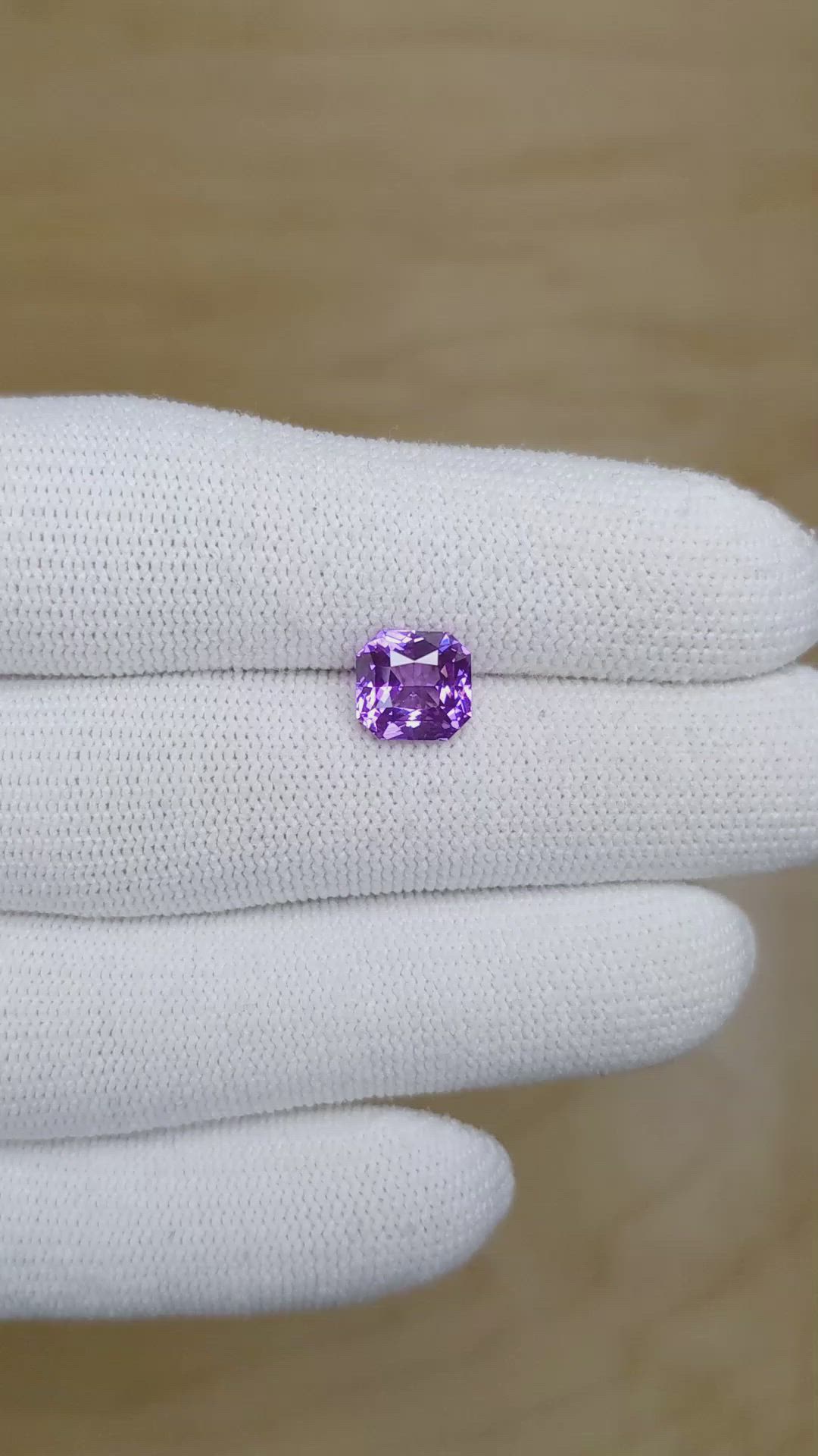 2.51 Ct. Purple Sapphire from Ceylon (Sri Lanka) Size Video