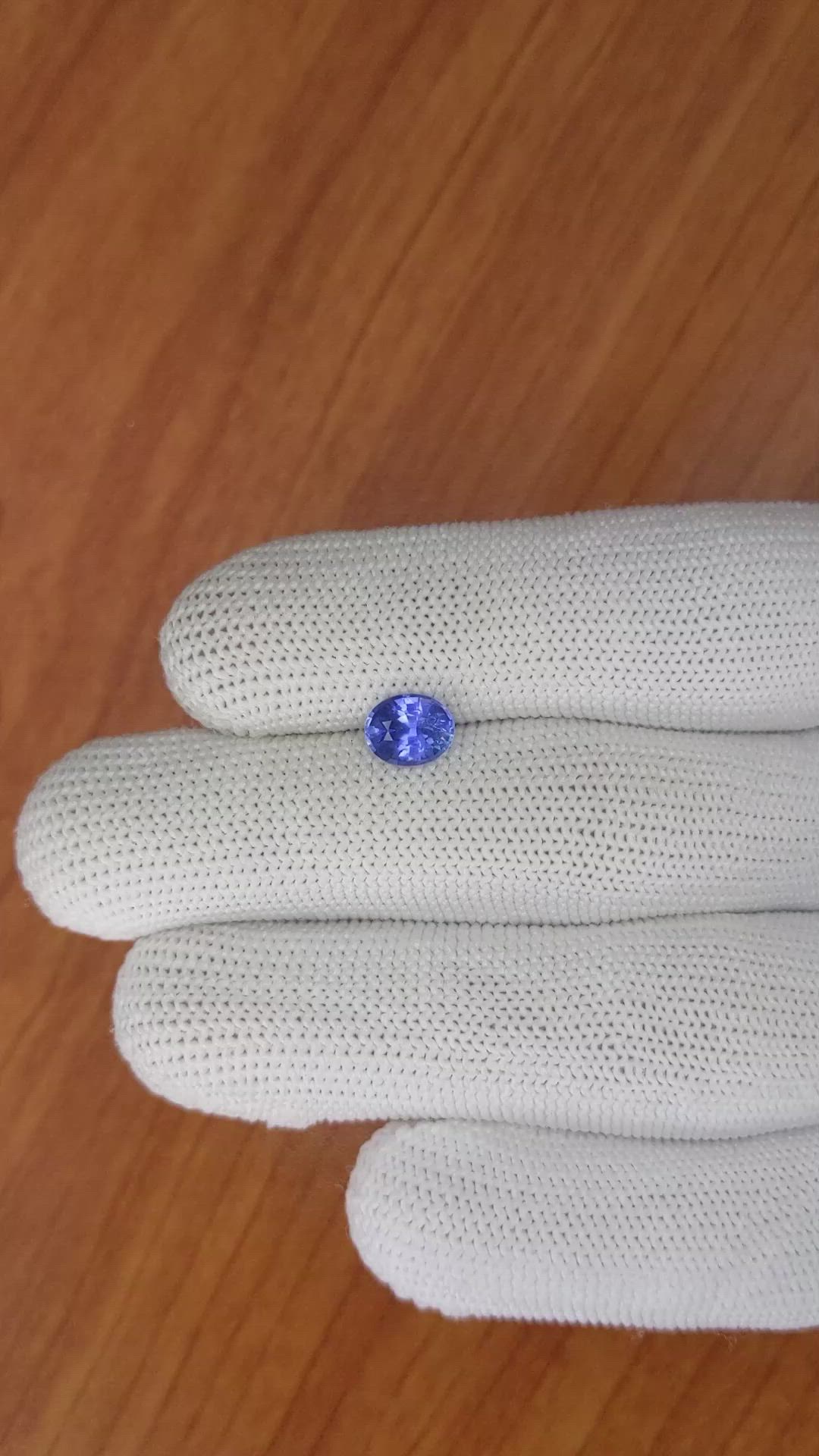 1.37 Ct. Blue Sapphire from Ceylon (Sri Lanka) Size Video