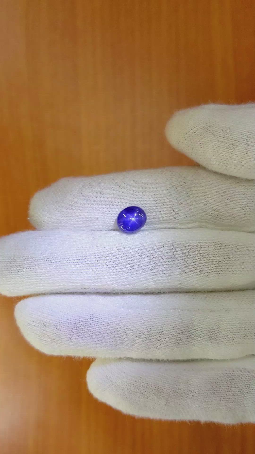 2.50 Ct. Blue Star Sapphire from Burma (Myanmar) Size Video