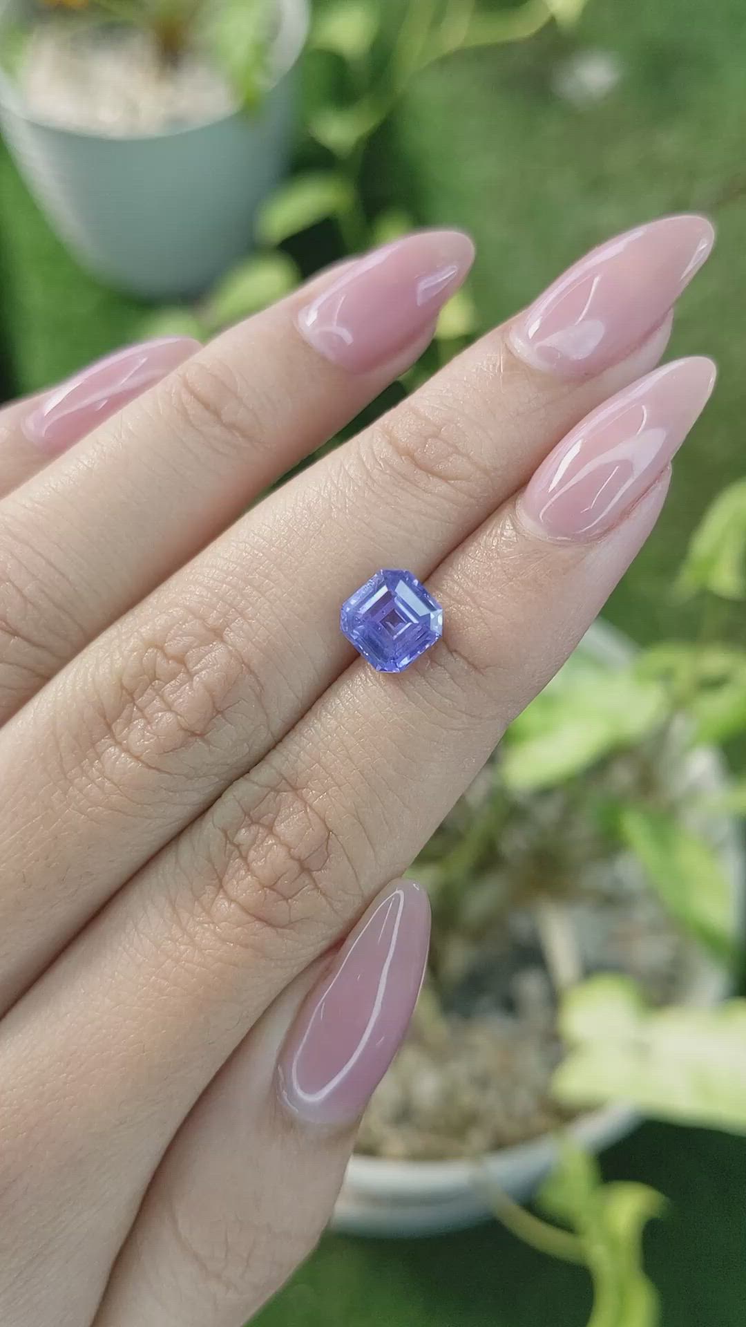 2.18 Ct. Violet Sapphire from Ceylon (Sri Lanka) Size Video