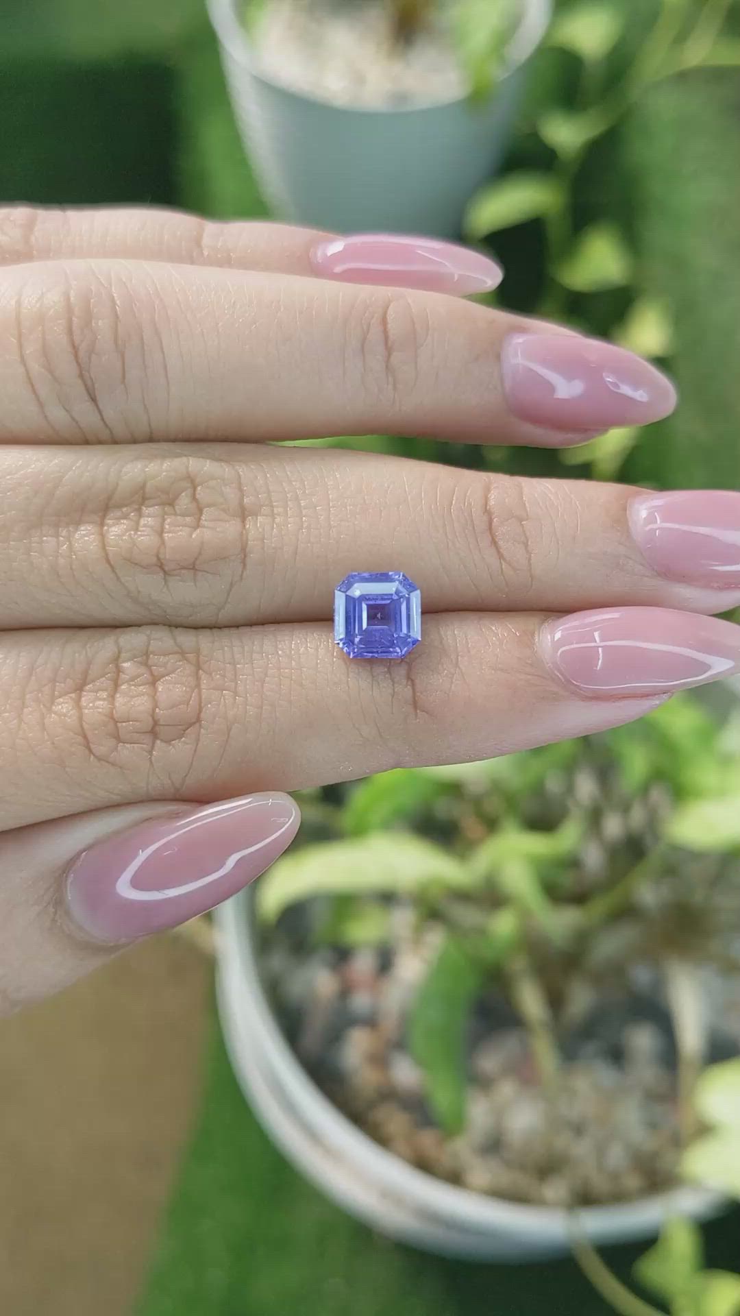 2.18 Ct. Violet Sapphire from Ceylon (Sri Lanka) Size Video