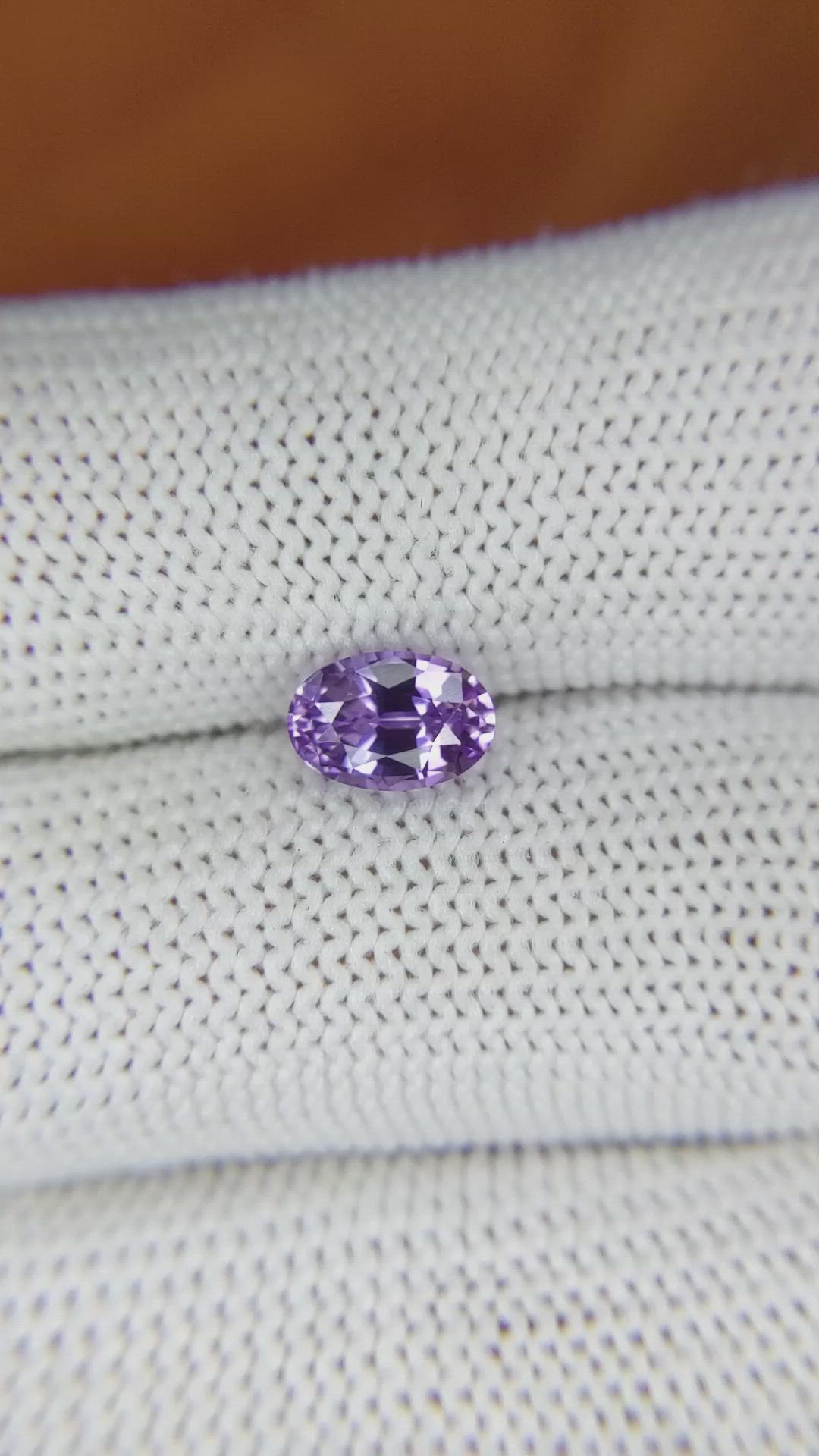 1.60 Ct. Pinkish Purple Sapphire from Ceylon (Sri Lanka) Size Video