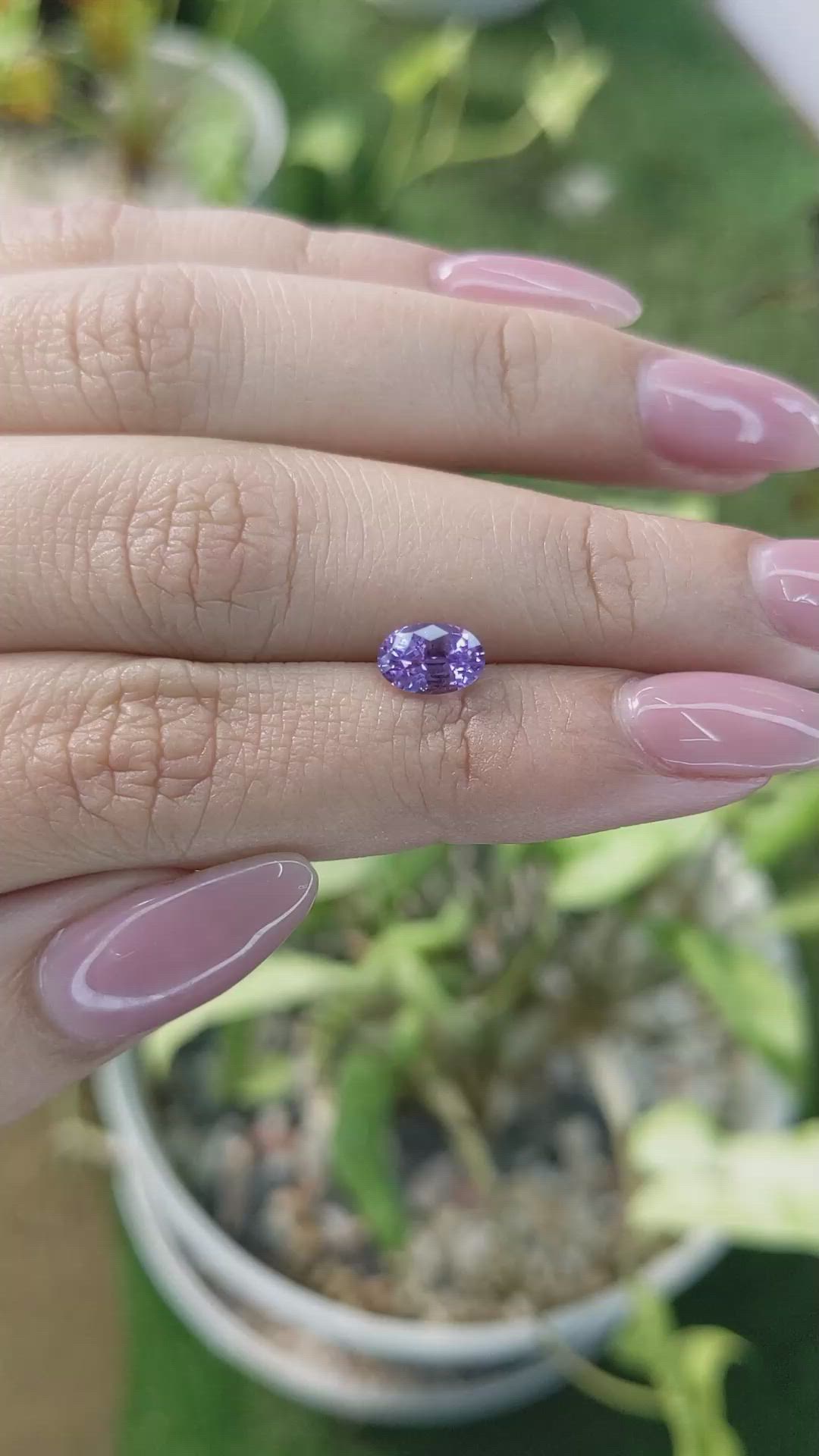 1.60 Ct. Pinkish Purple Sapphire from Ceylon (Sri Lanka) Size Video