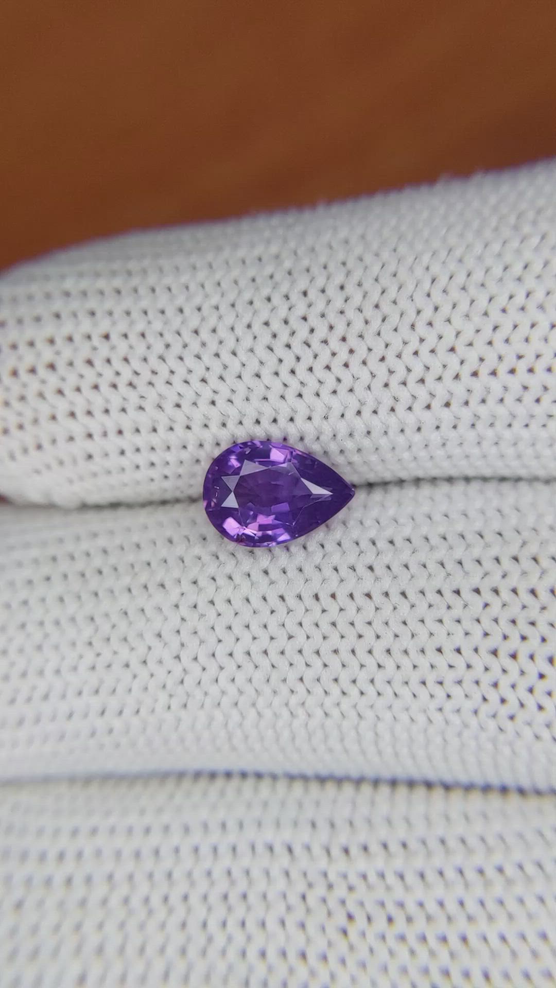 1.39 Ct. Pinkish Purple Sapphire from Ceylon (Sri Lanka) Size Video