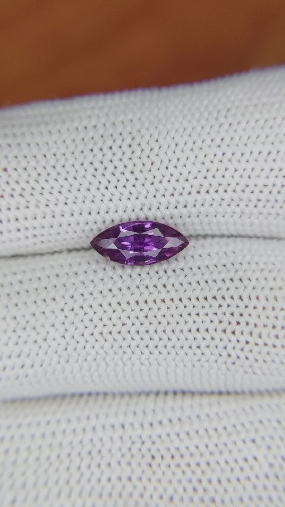 1.31 Ct. Pinkish Purple Sapphire from Ceylon (Sri Lanka) Size Video