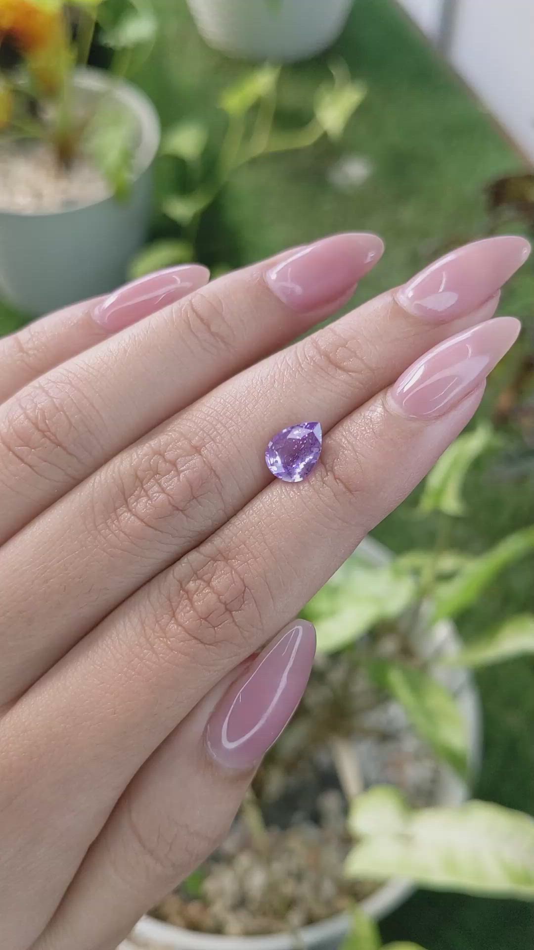 1.73 Ct. Purple Sapphire from Ceylon (Sri Lanka) Size Video