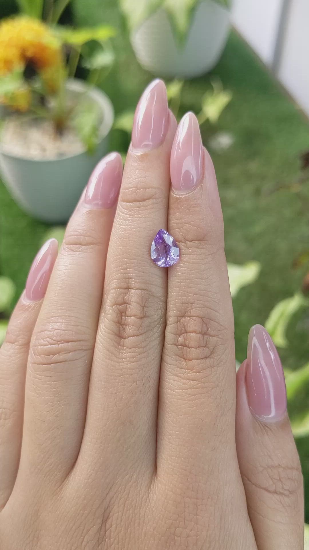 1.73 Ct. Purple Sapphire from Ceylon (Sri Lanka) Size Video