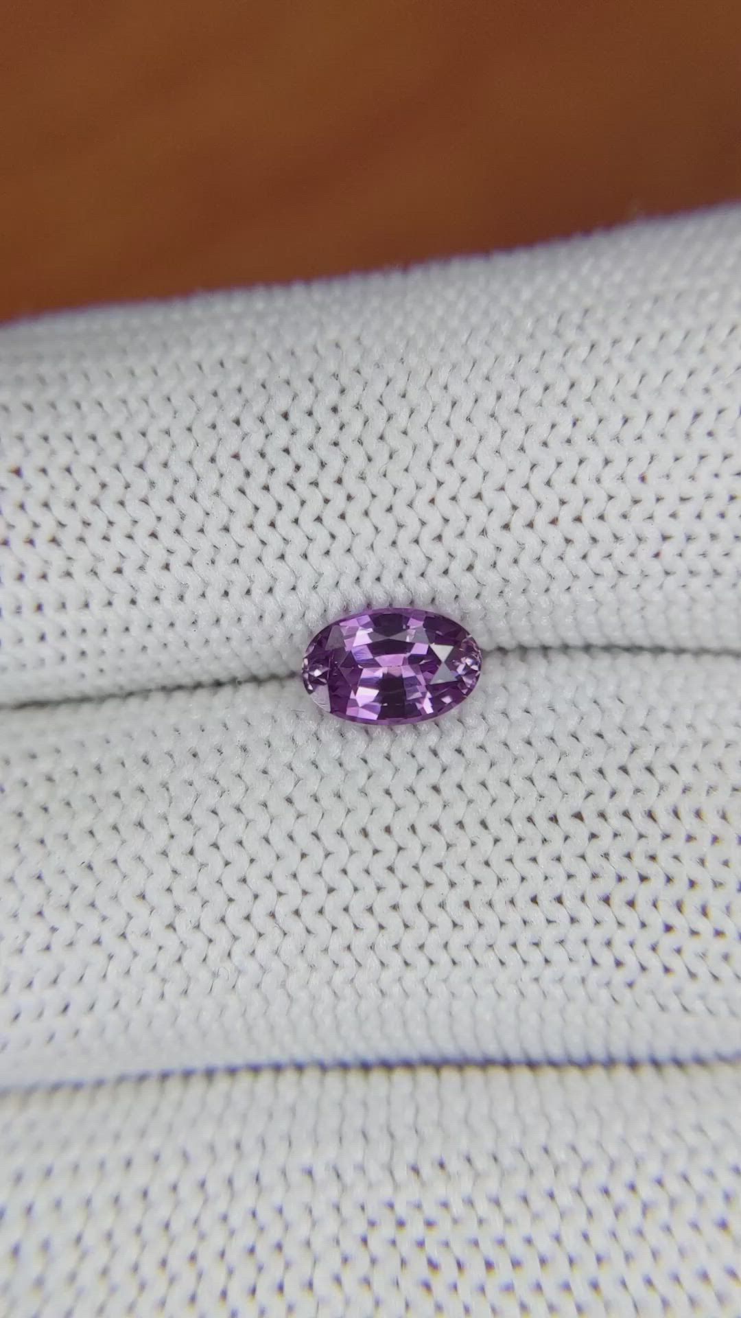 1.04 Ct. Pinkish Purple Sapphire from Ceylon (Sri Lanka) Size Video