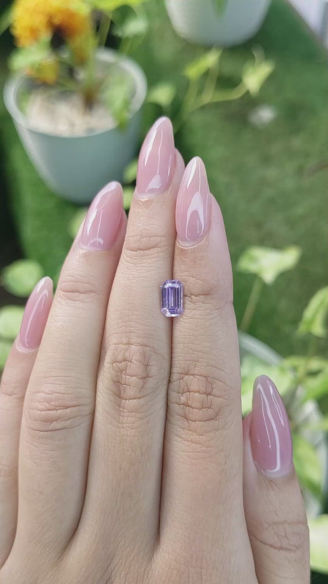 1.30 Ct. Purple Sapphire from Ceylon (Sri Lanka) Size Video
