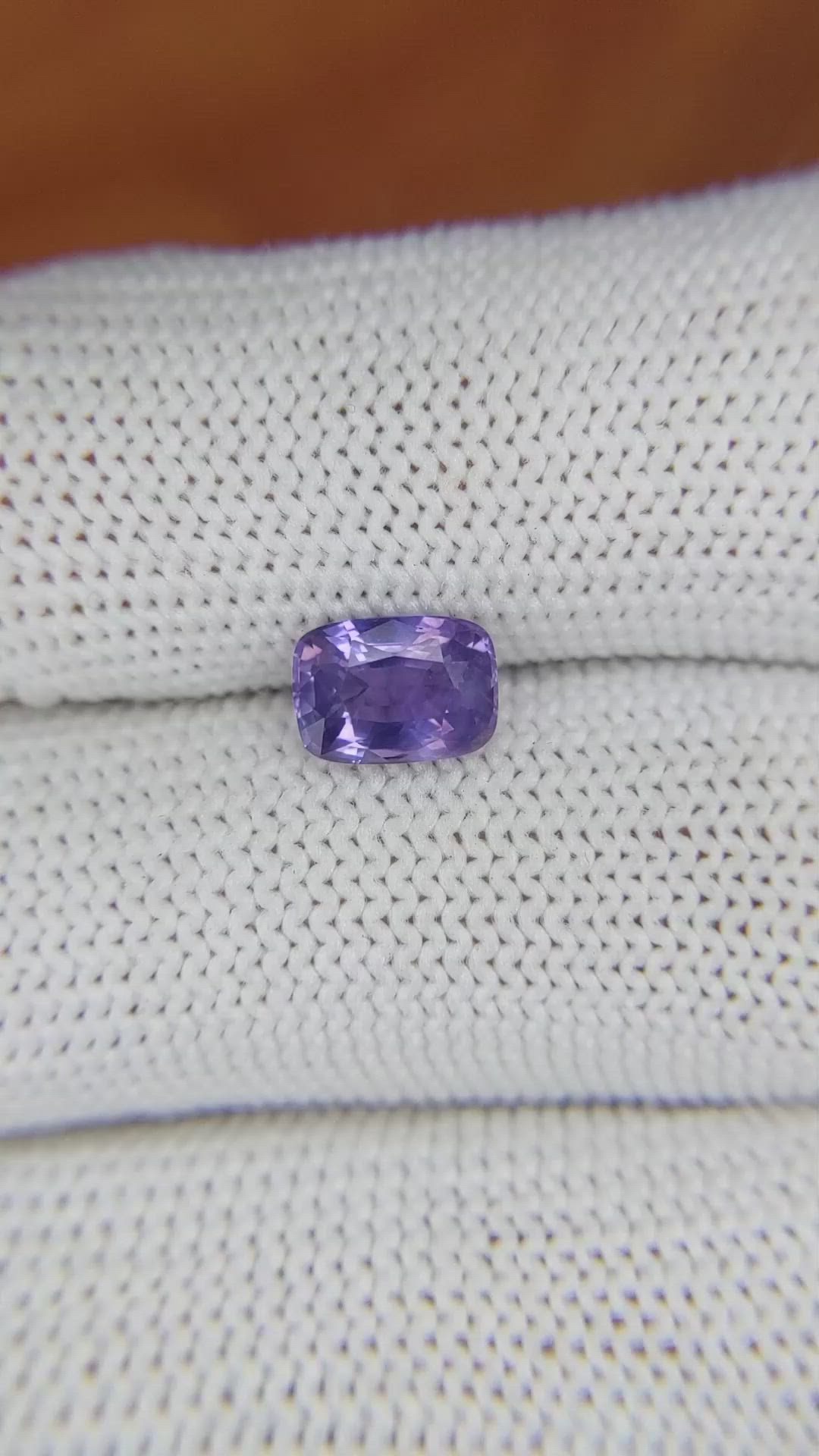 1.63 Ct. Violet Sapphire from Ceylon (Sri Lanka) Size Video