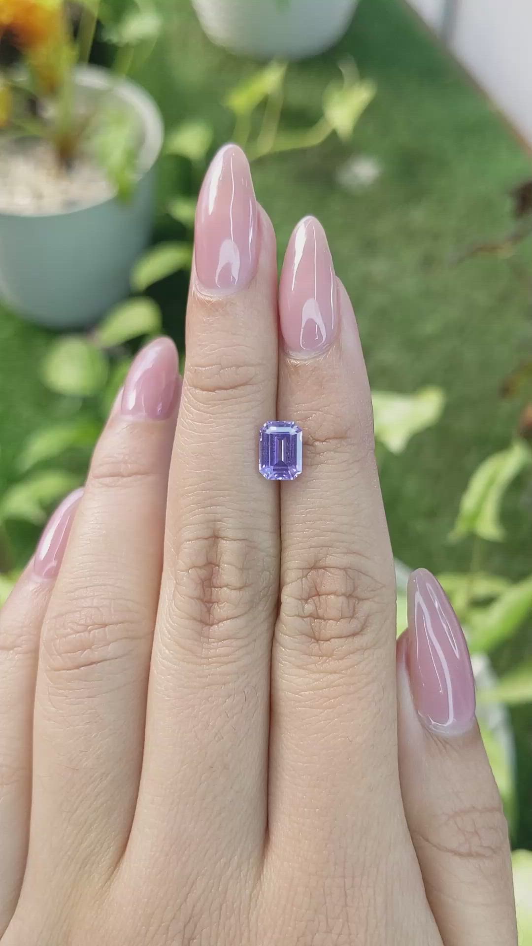 1.72 Ct. Violet Sapphire from Ceylon (Sri Lanka) Size Video