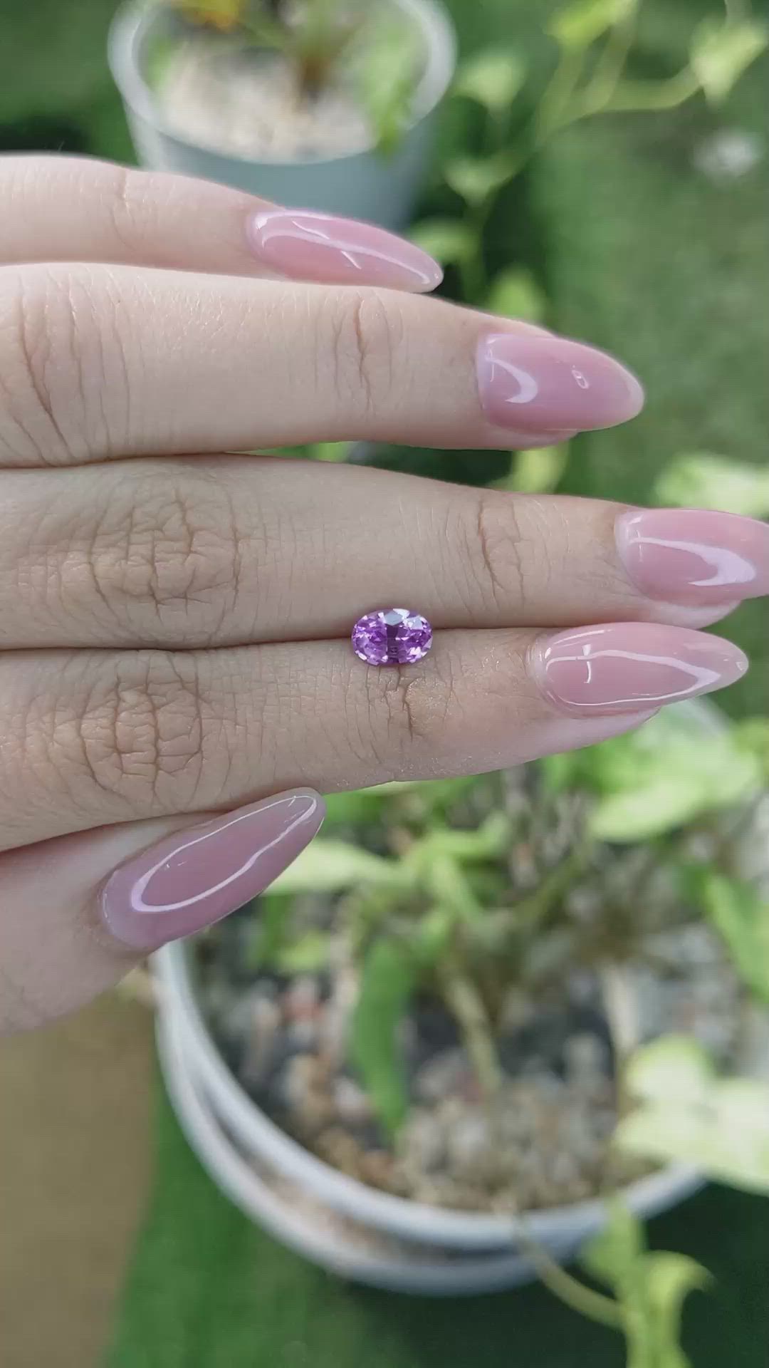 0.96 Ct. Pinkish Purple Sapphire from Ceylon (Sri Lanka) Size Video
