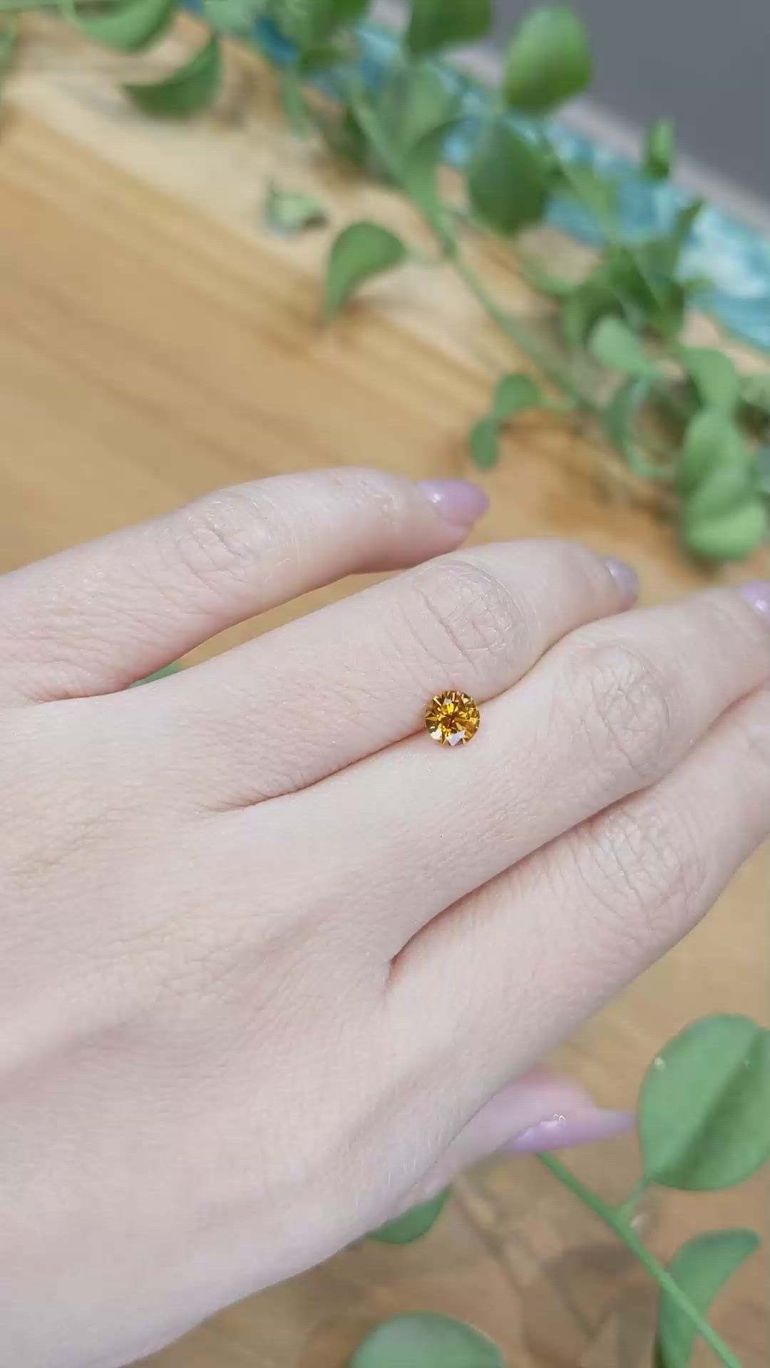 0.67 Ct. Orange Sapphire from Montana Size Video