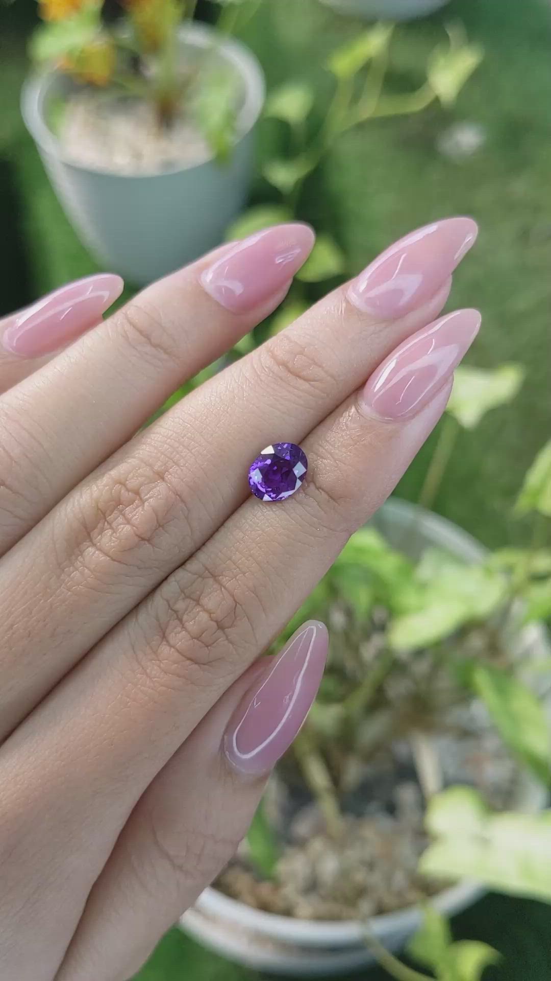 1.97 Ct. Pinkish Purple Sapphire from Ceylon (Sri Lanka) Size Video