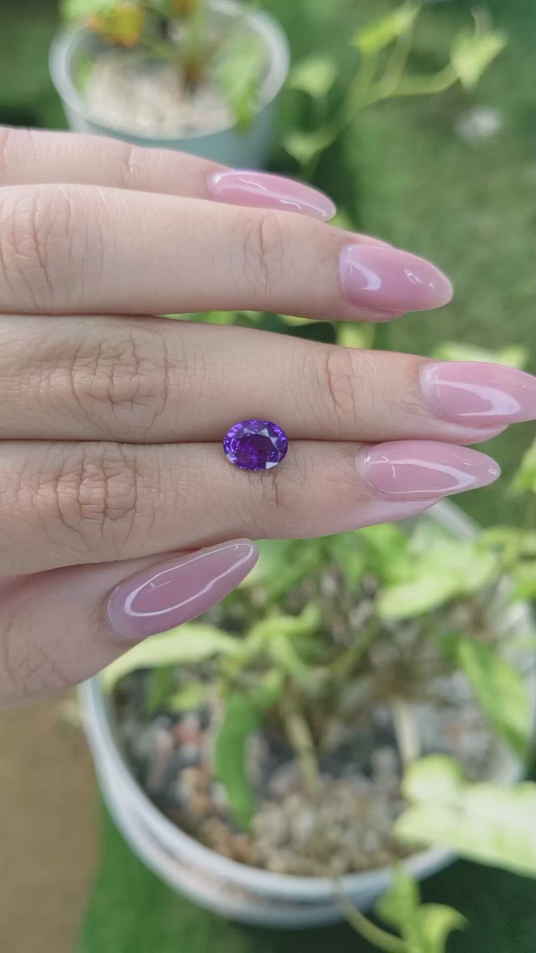 1.97 Ct. Pinkish Purple Sapphire from Ceylon (Sri Lanka) Size Video
