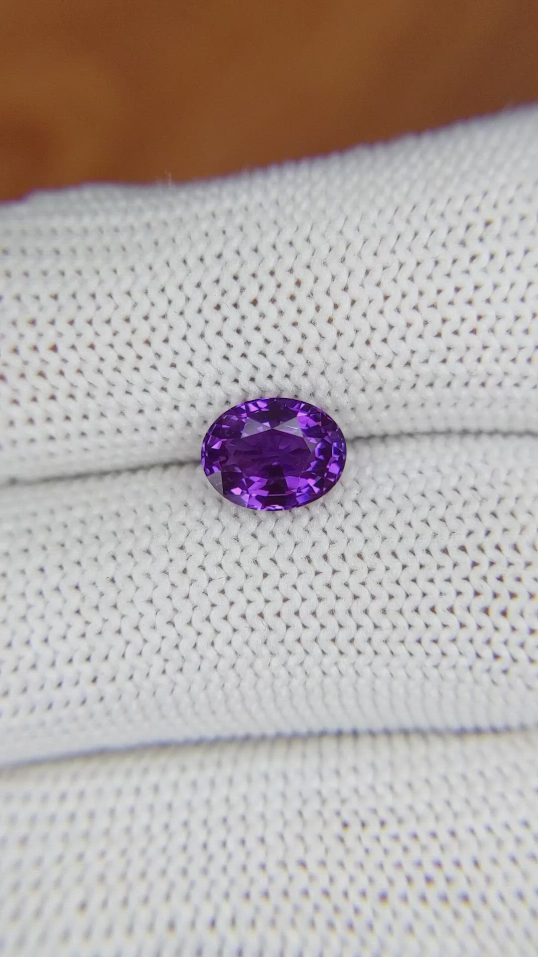 1.97 Ct. Pinkish Purple Sapphire from Ceylon (Sri Lanka) Size Video